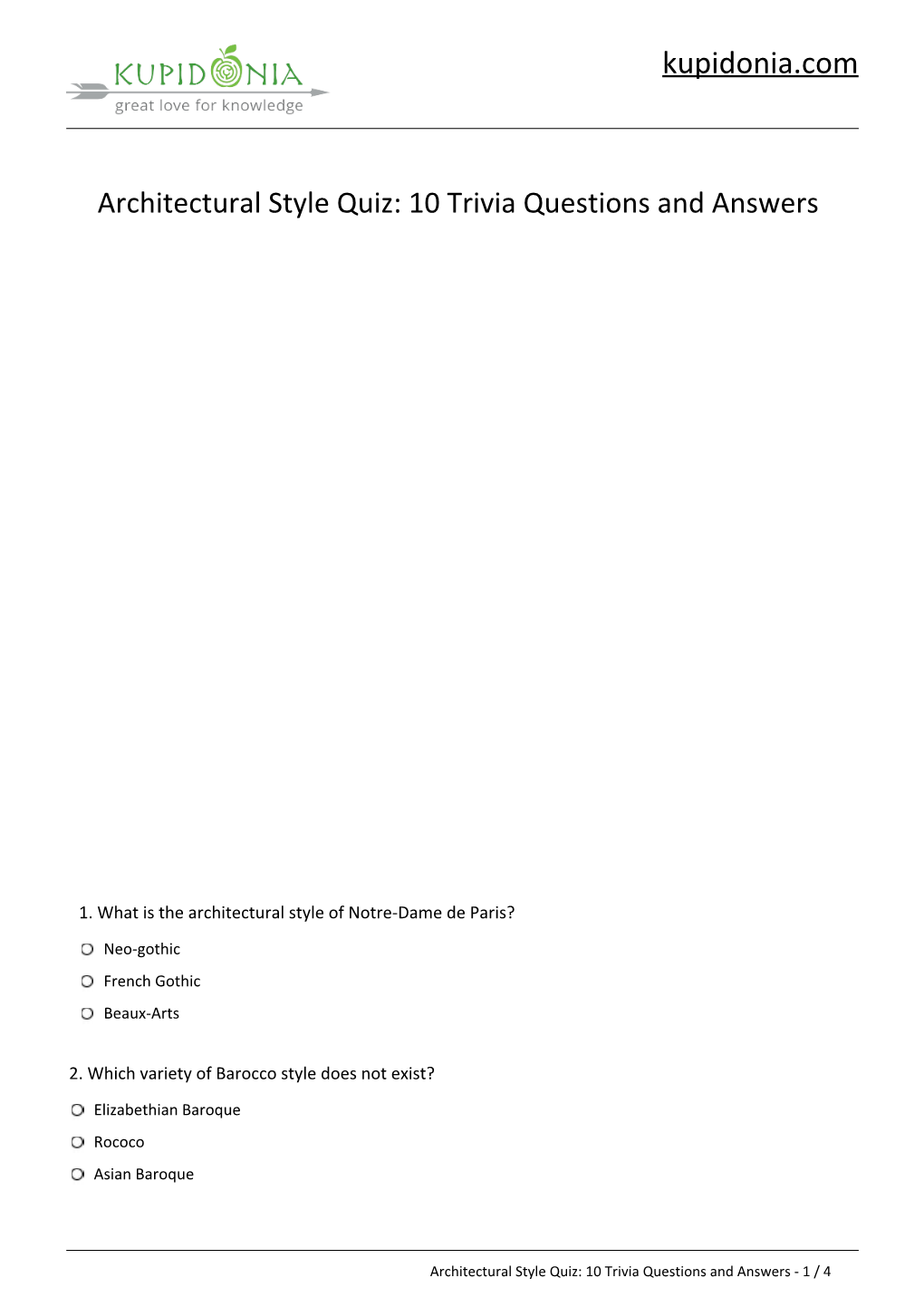 Architectural Style Quiz: Questions and Answers