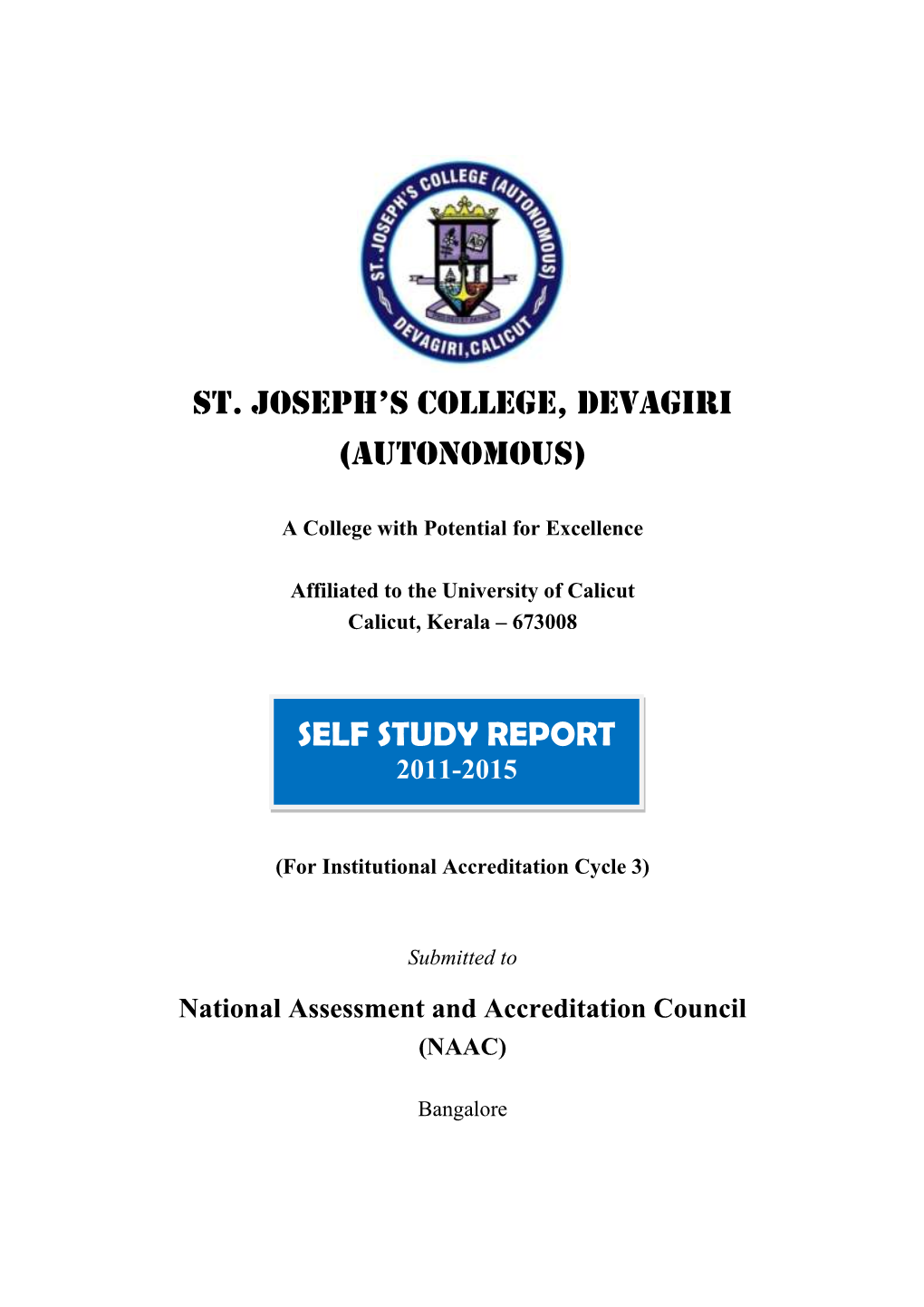 Self Study Report (SSR) of St
