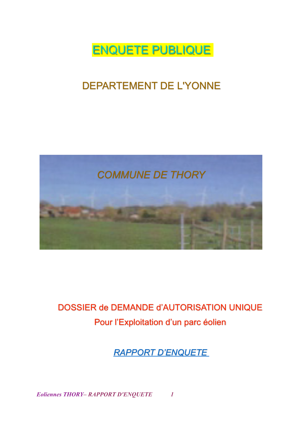 THORY- Rapport- Eoliennes