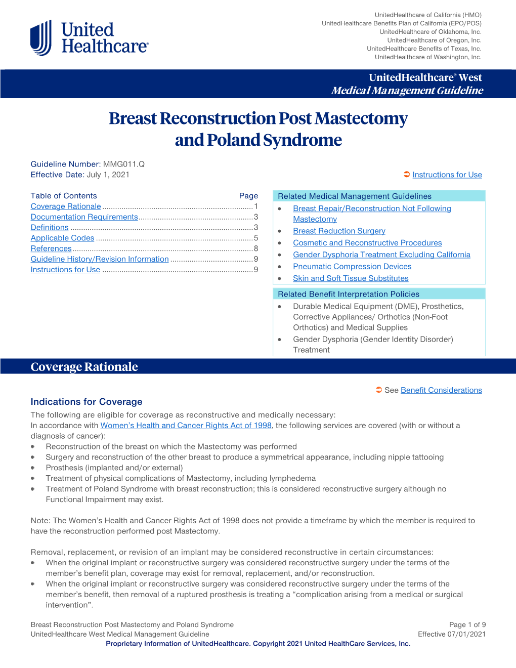 Breast Reconstruction Post Mastectomy and Poland Syndrome