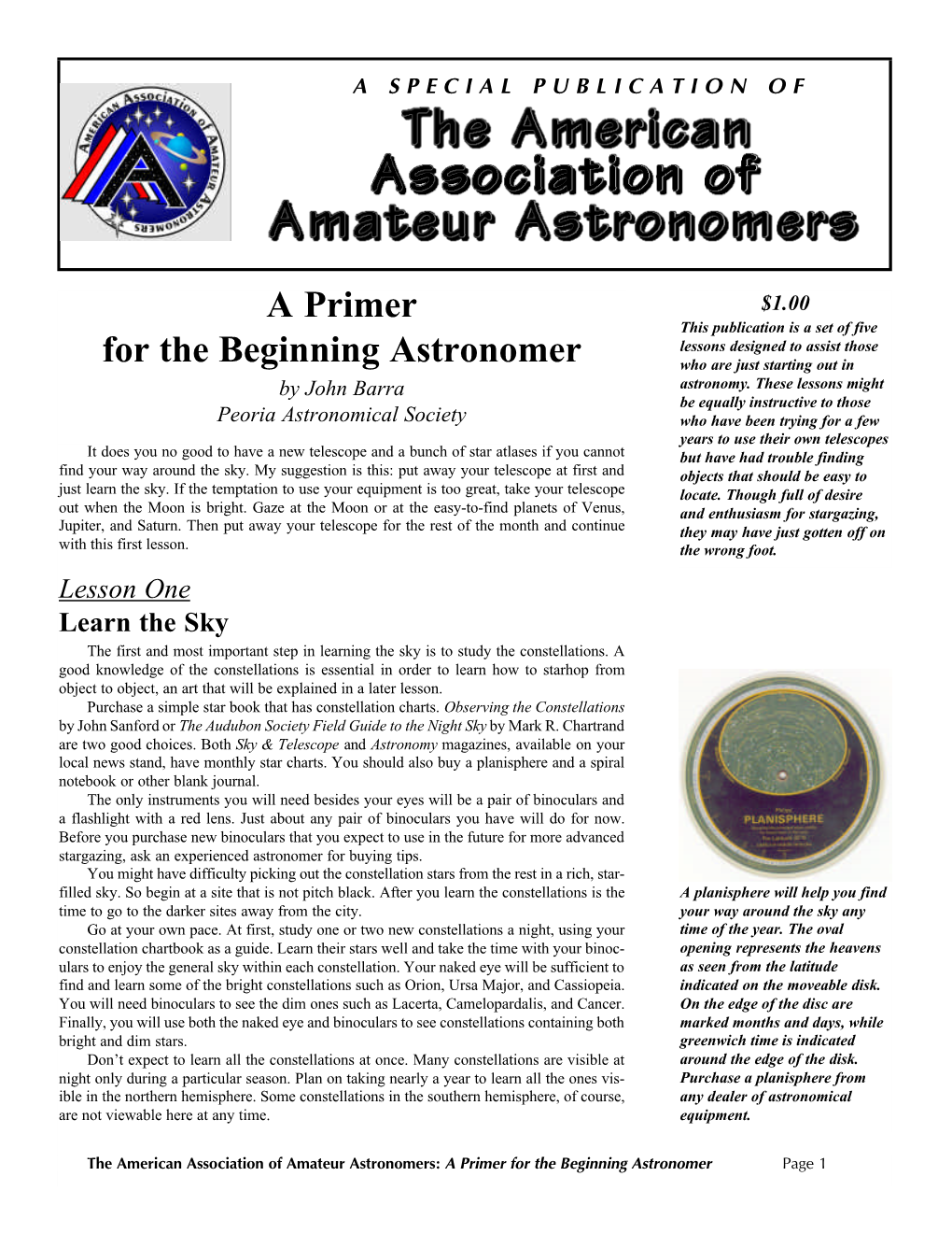 A Primer for the Beginning Astronomer Page 1 Subscribe to Astronomy Or Sky & Telescopemagazine