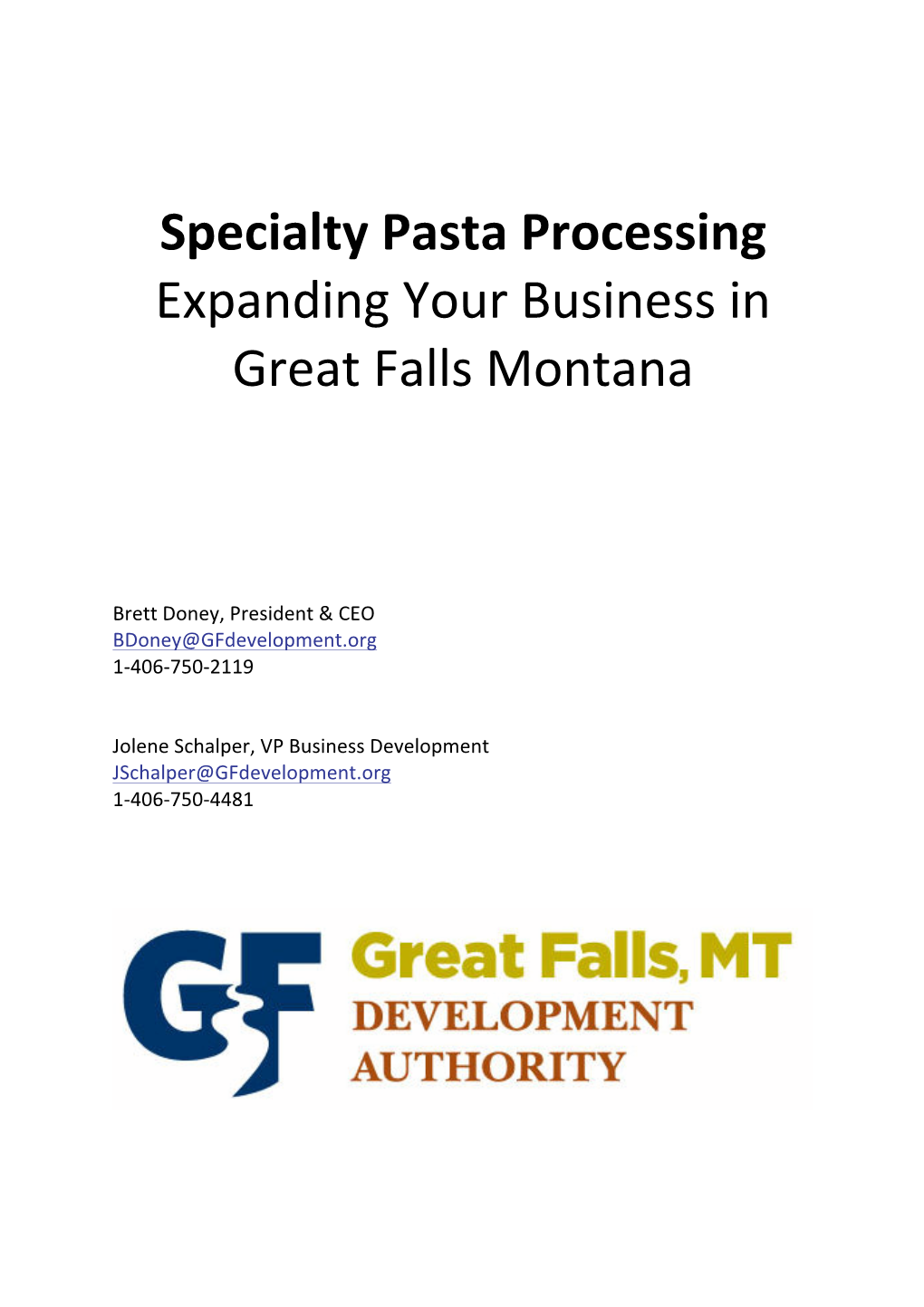 Specialty Pasta Processing Expanding Your Business in Great Falls Montana