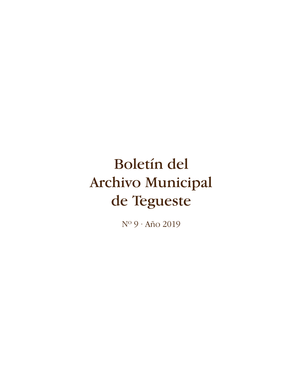 Boletín Del Archivo Municipal De Tegueste