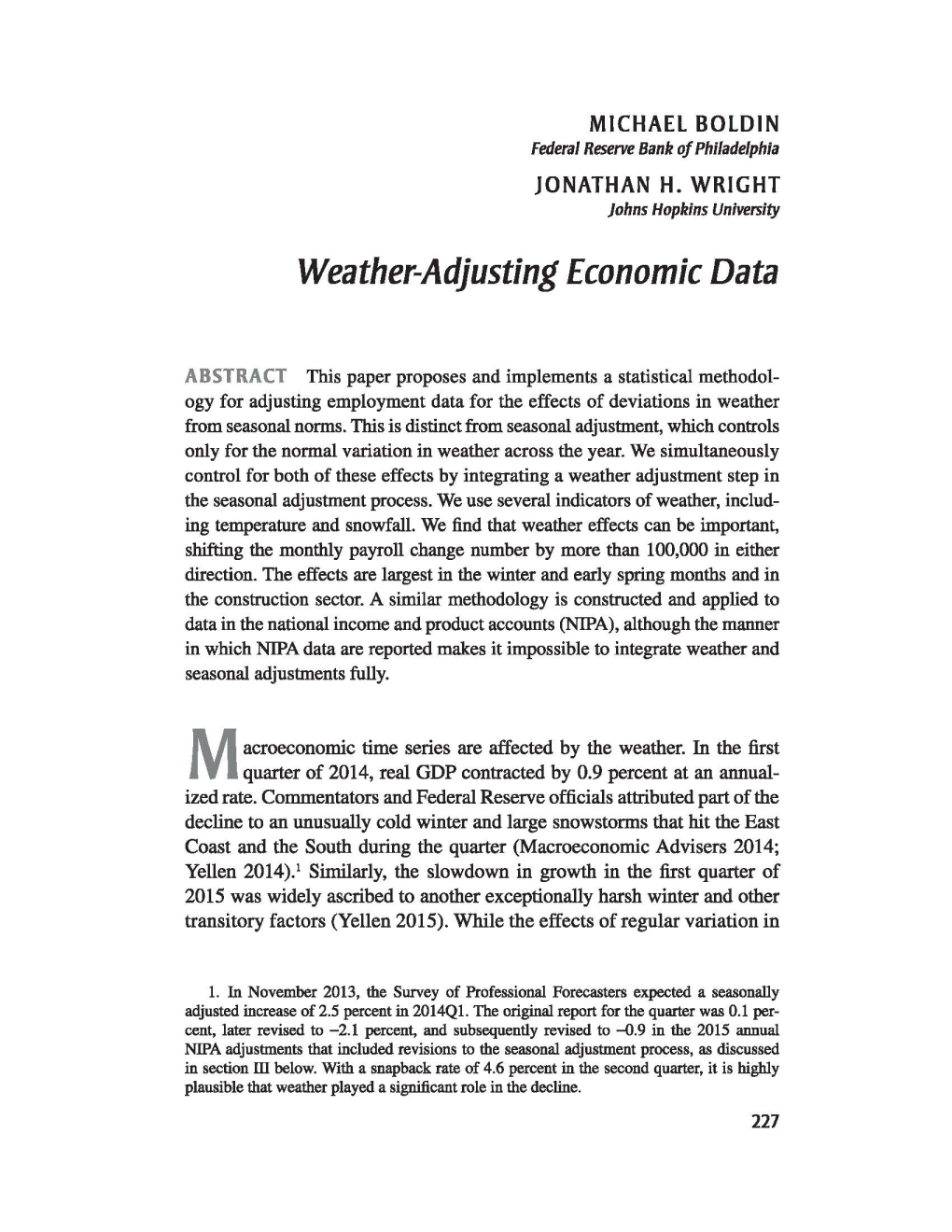 Weather-Adjusting Economic Data