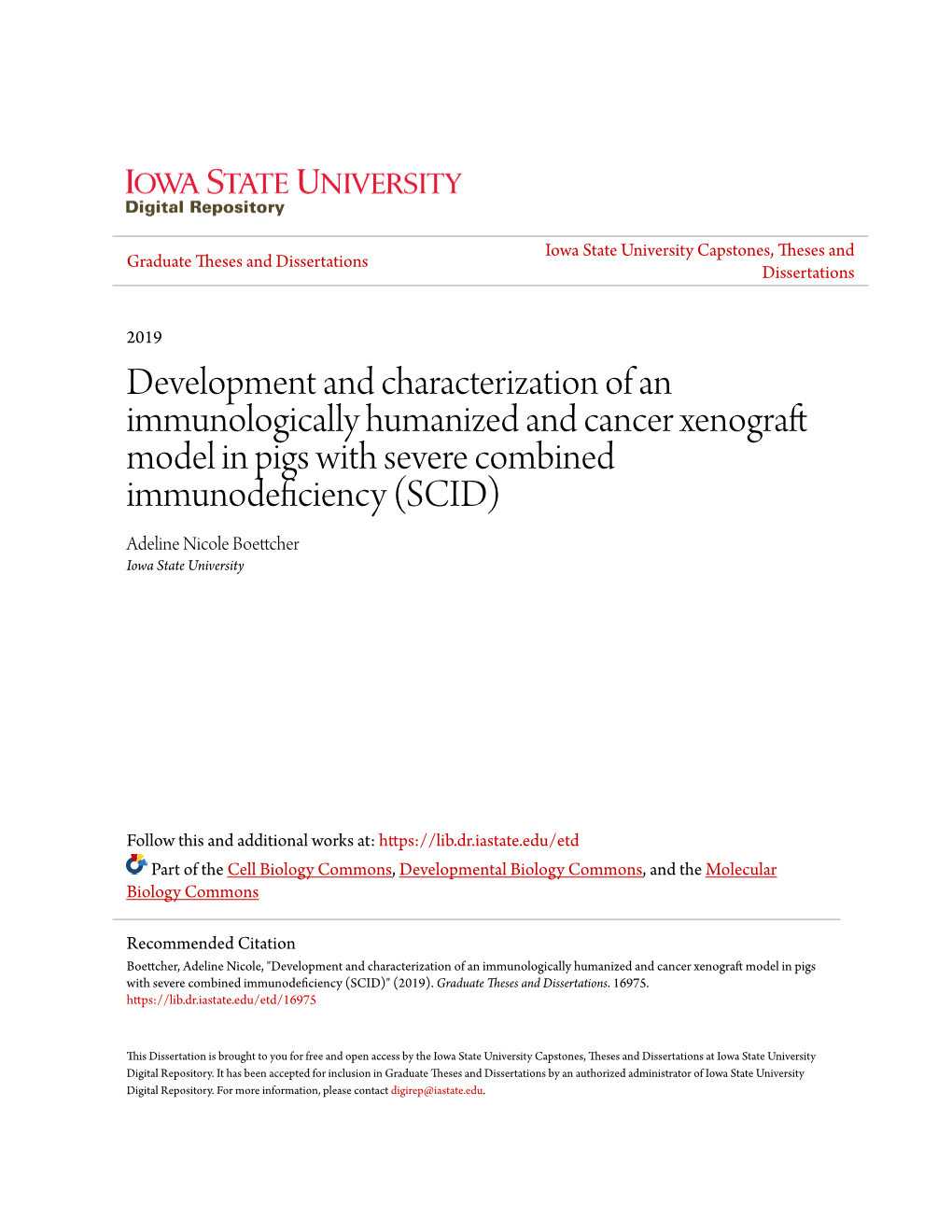 Development and Characterization of an Immunologically Humanized And