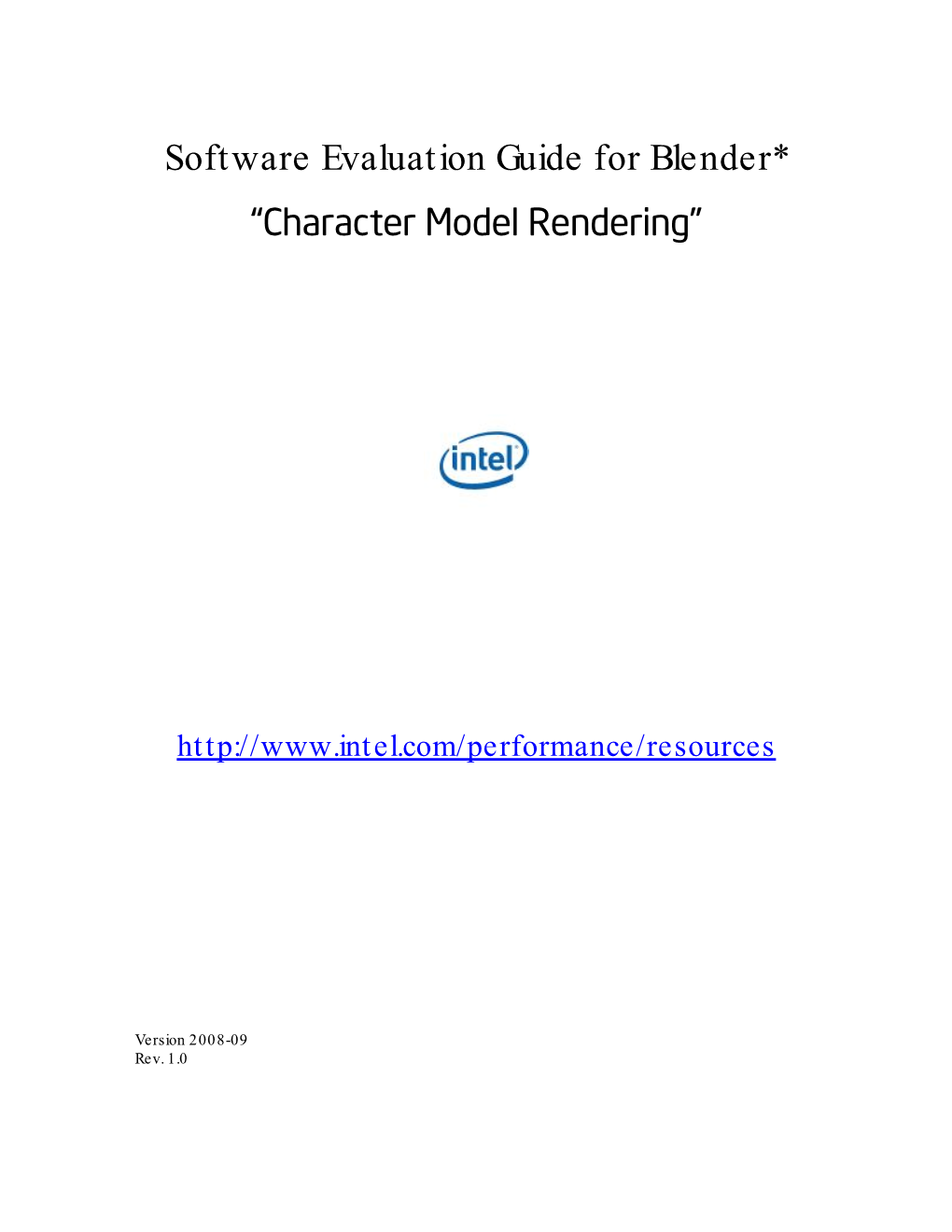 Software Evaluation Guide for Blender* “Character Model Rendering”