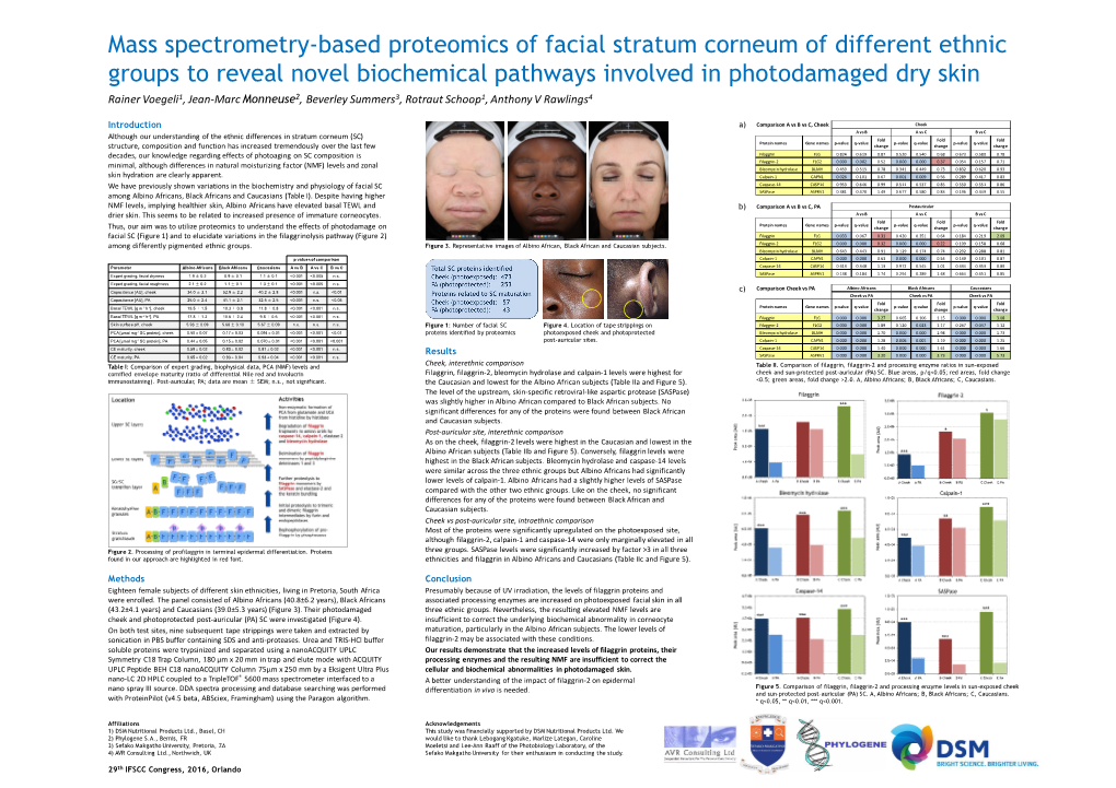 Mass Spectrometry-Based Proteomics of Facial Stratum Corneum of Different Ethnic Groups to Reveal Novel Biochemical Pathways