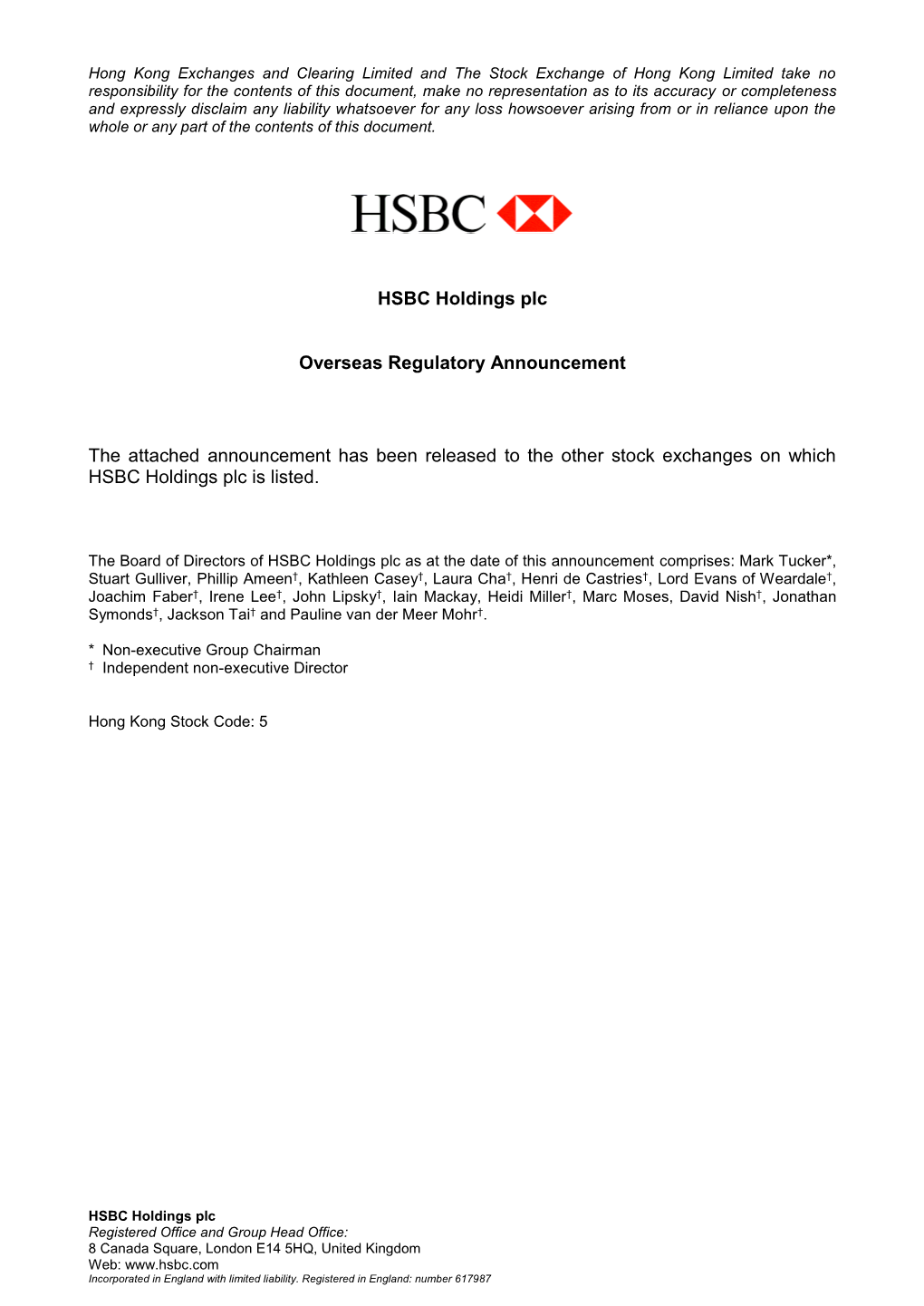 HSBC Holdings Plc