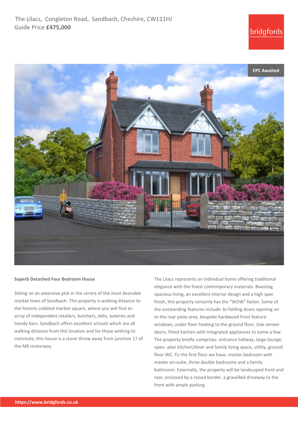 The Lilacs, Congleton Road, Sandbach, Cheshire, CW111HJ Guide Price £475,000