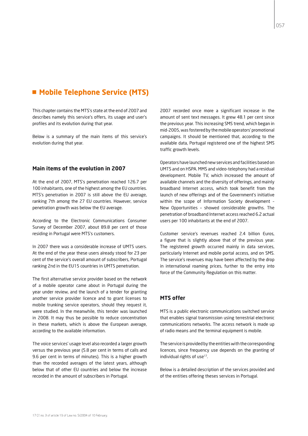 Mobile Telephone Service (MTS)