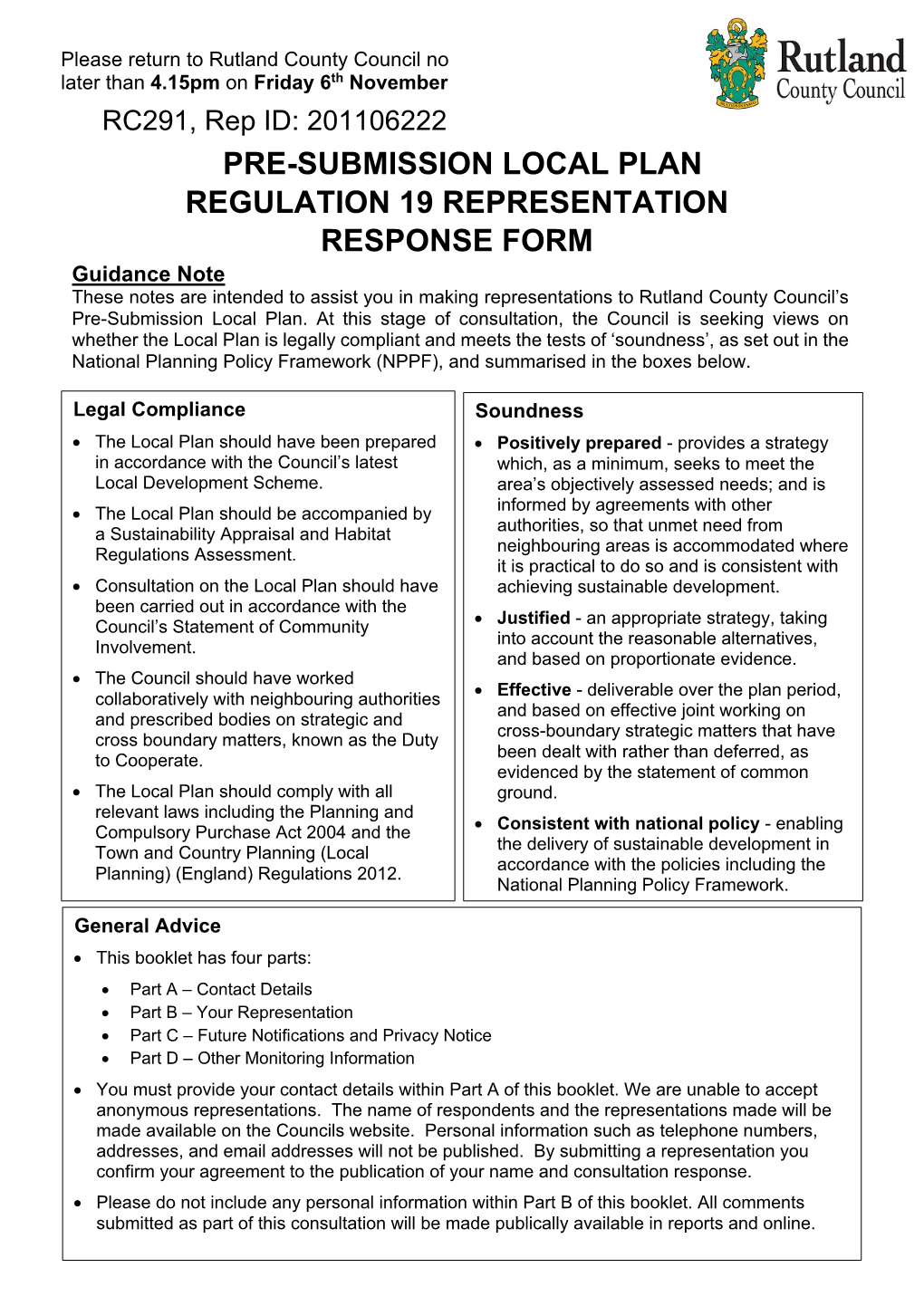 Pre-Submission Local Plan