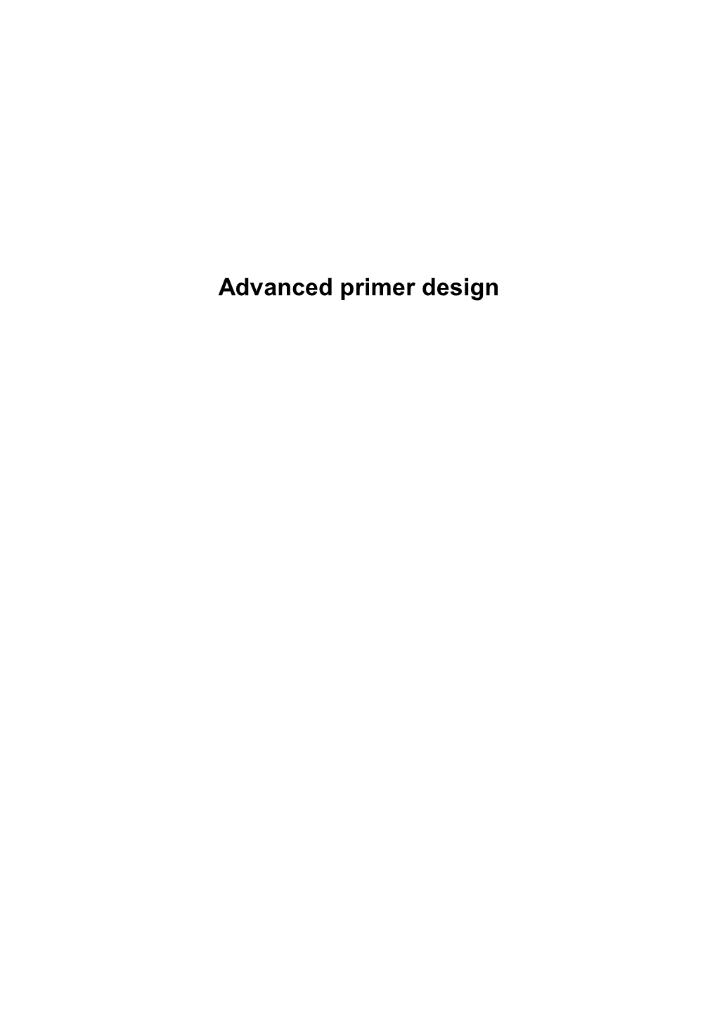 Advanced Primer Design