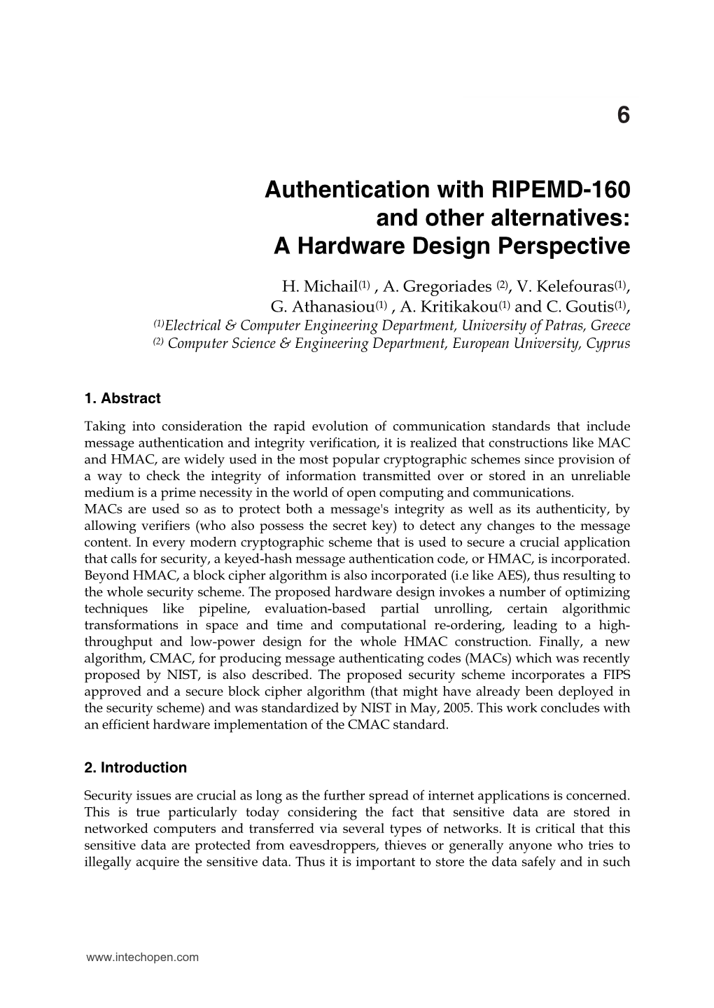 Authentication with RIPEMD-160 and Other Alternatives: a Hardware Design Perspective 103