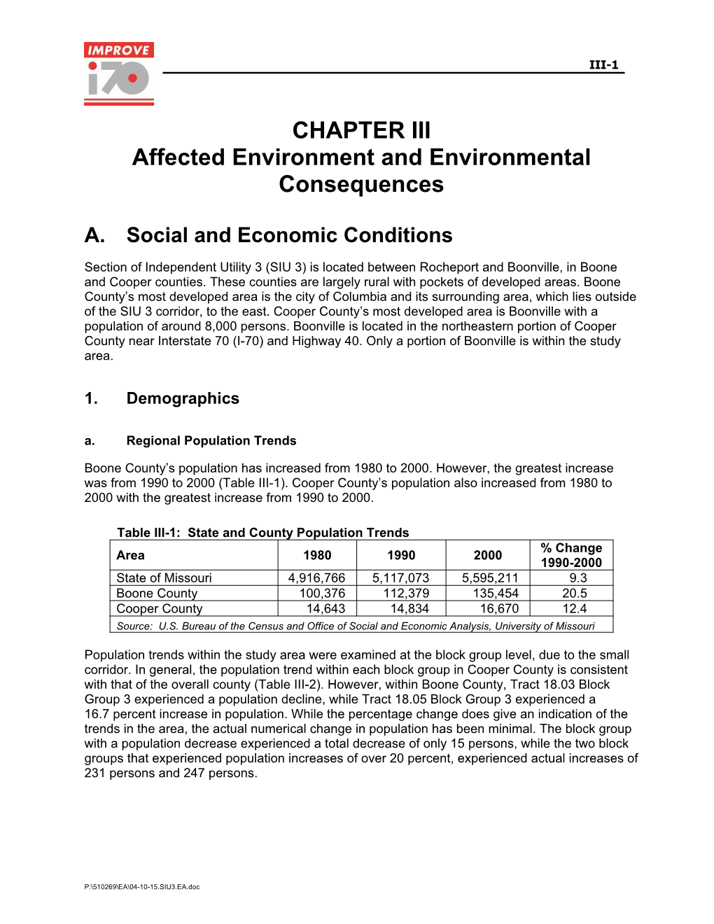 Affected Environment & Environmental Consequences