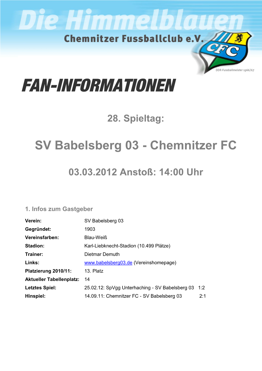 Fan-Informationen