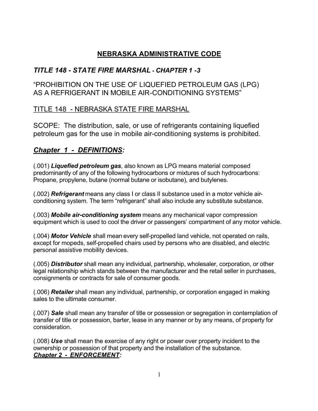 Nebraska Administrative Code Title