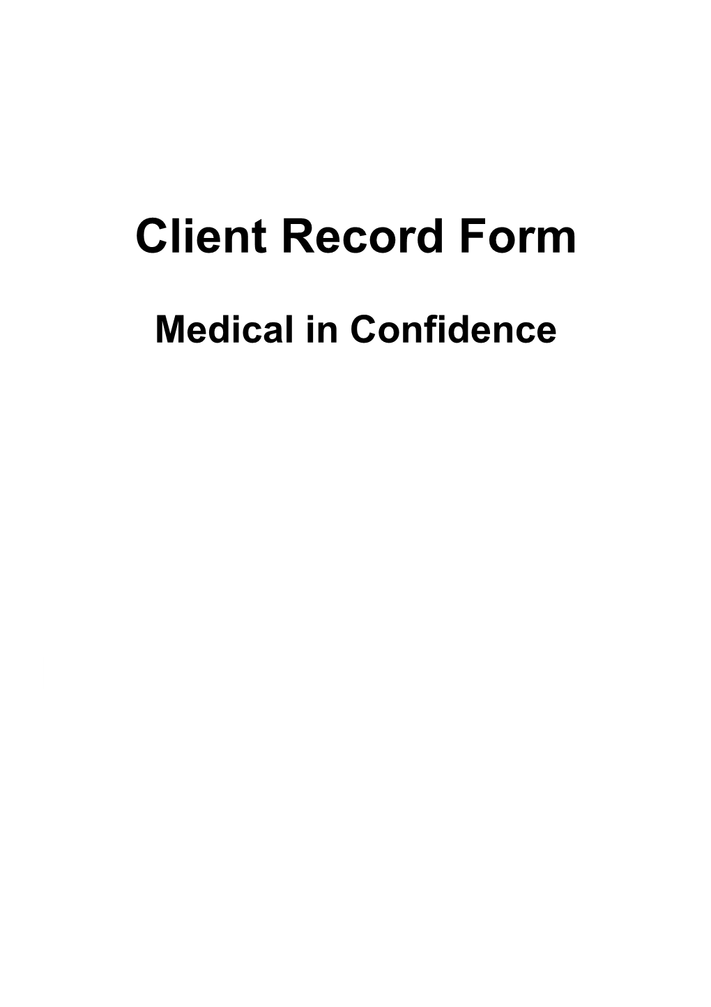 Client Record Form