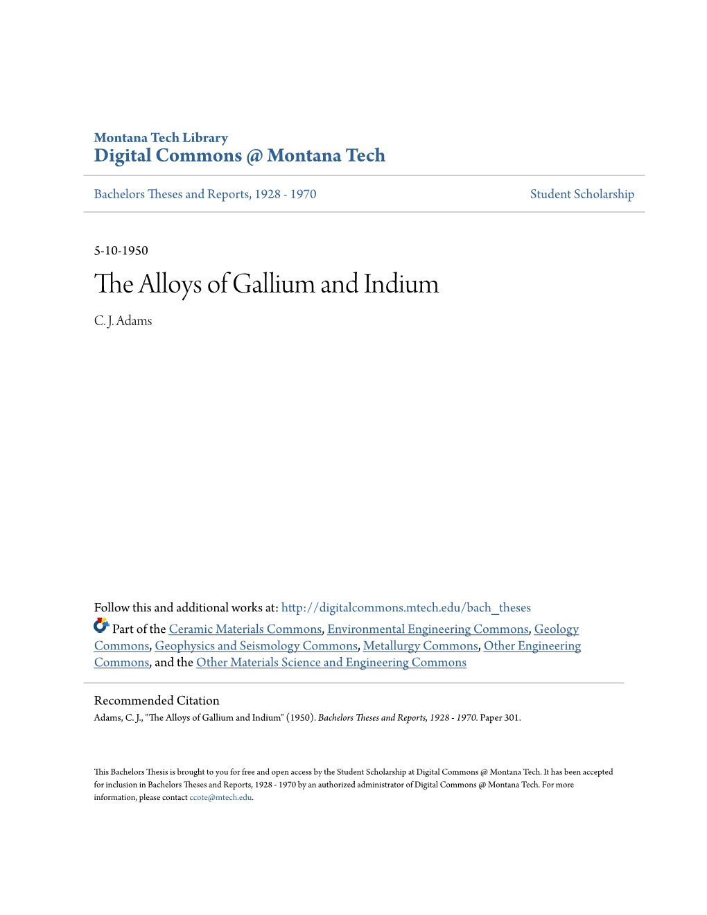 The Alloys of Gallium and Indium C