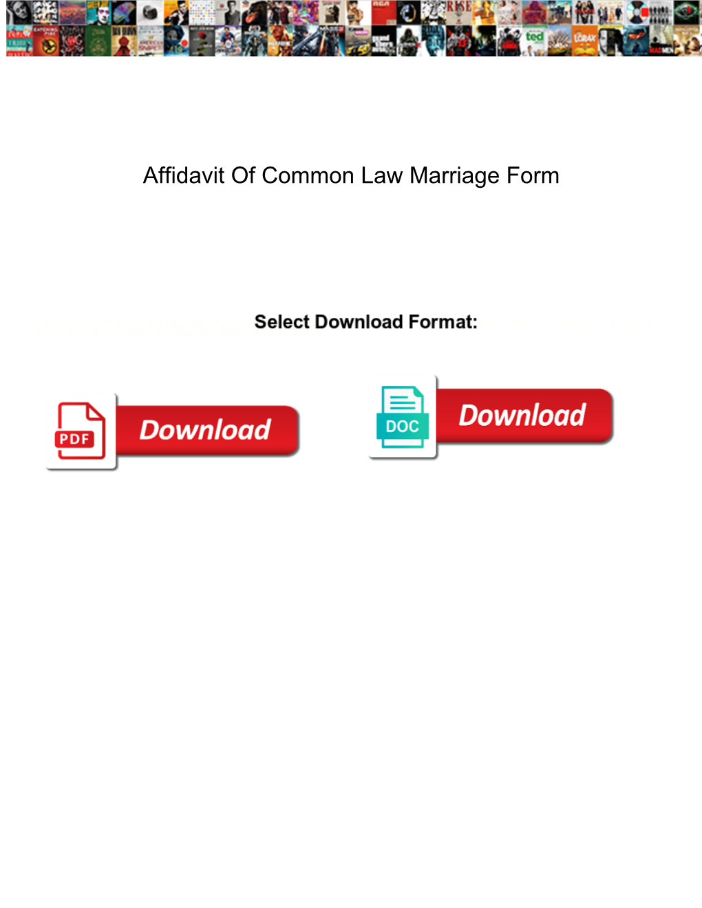 Affidavit of Common Law Marriage Form