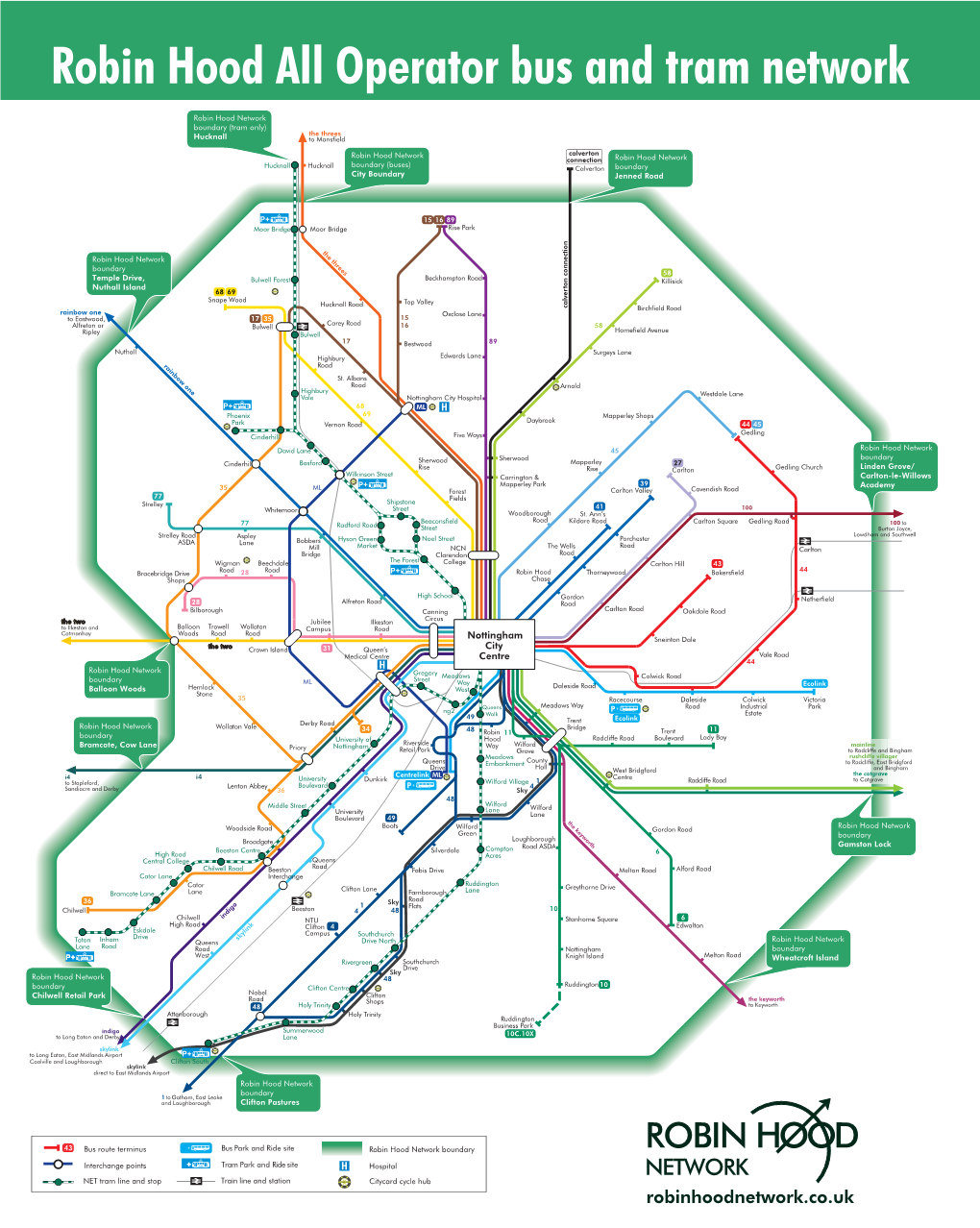 Robin Hood All Operator Bus and Tram Network