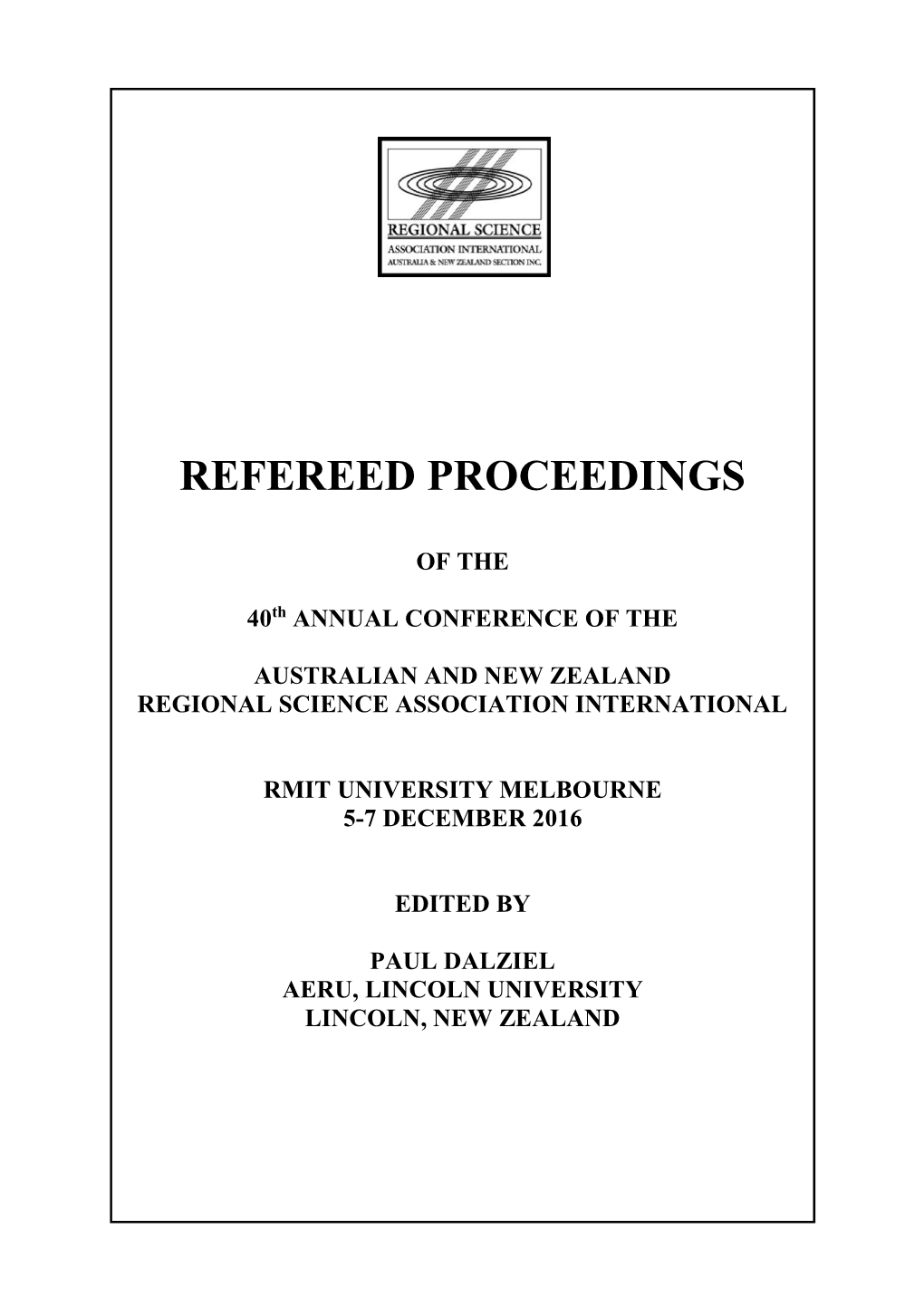 Refereed Proceedings