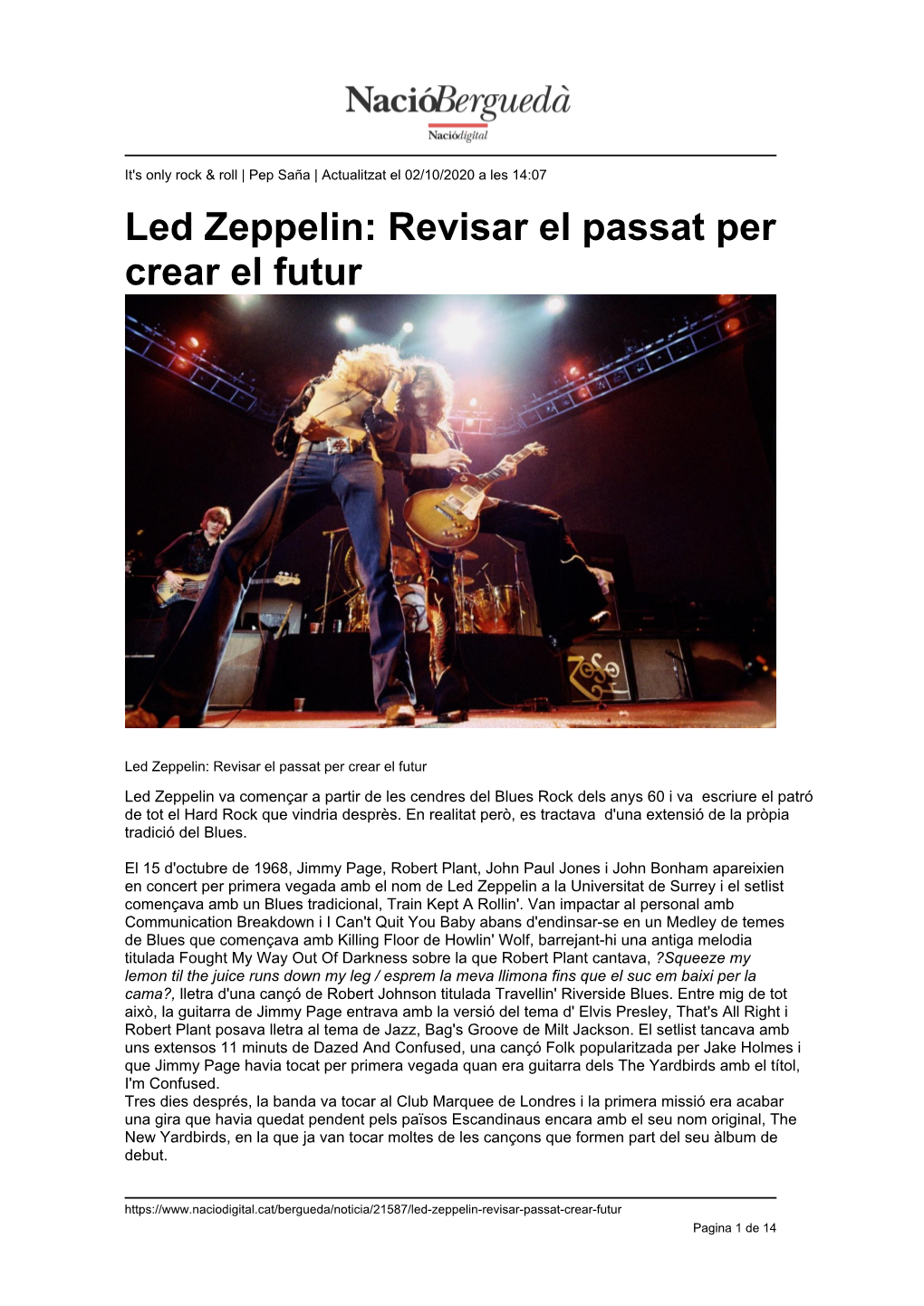 Led Zeppelin: Revisar El Passat Per Crear El Futur