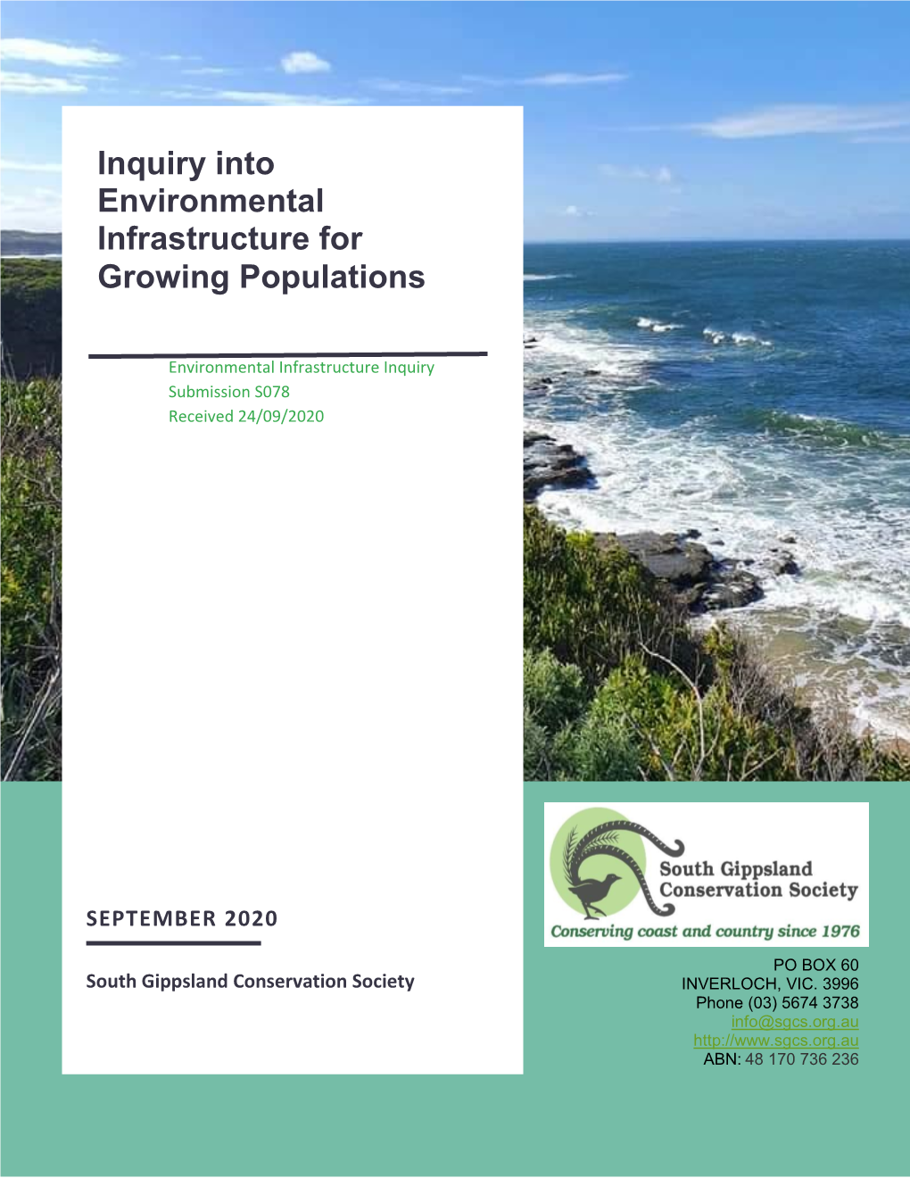 Inquiry Into Environmental Infrastructure for Growing Populations