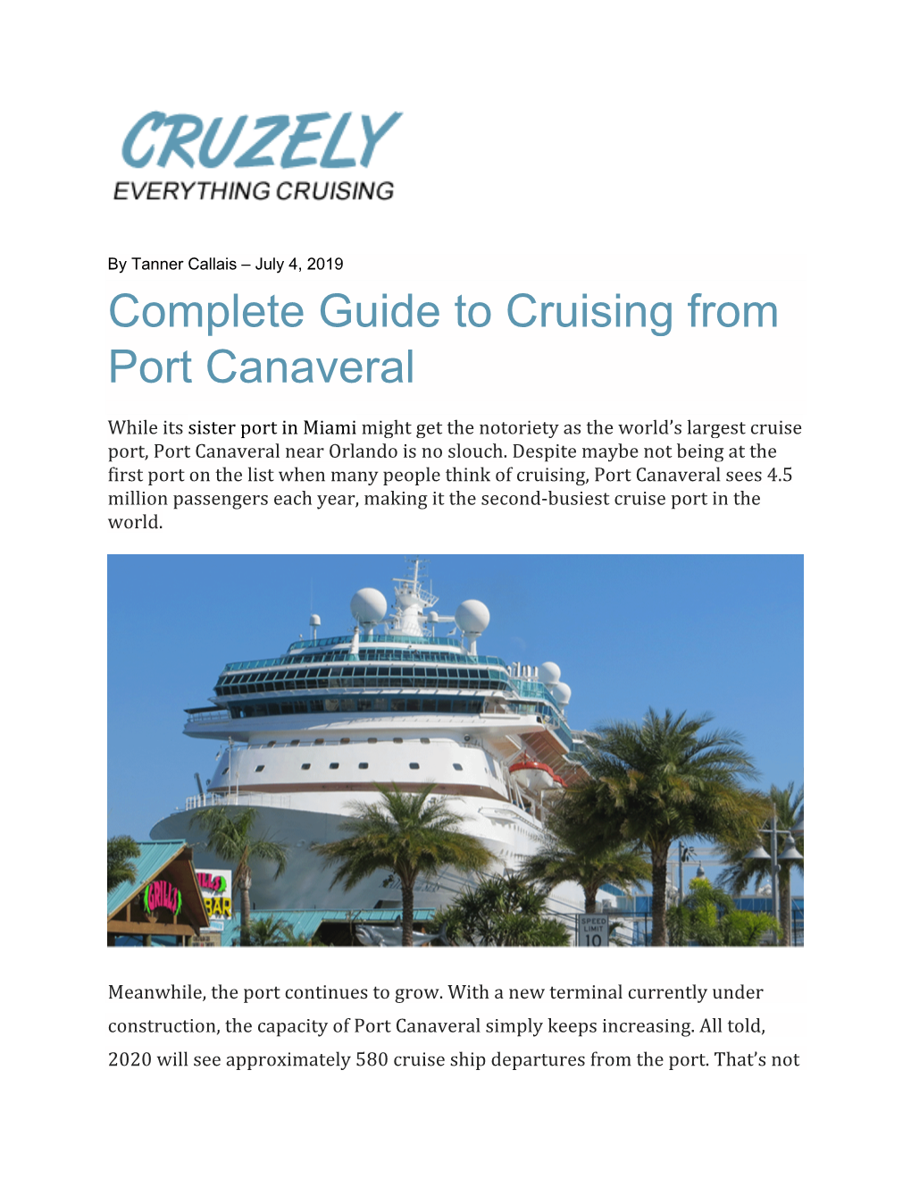 Complete Guide to Cruising from Port Canaveral