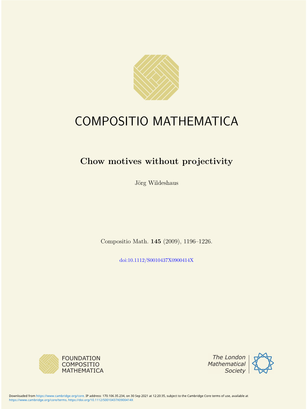 Chow Motives Without Projectivity