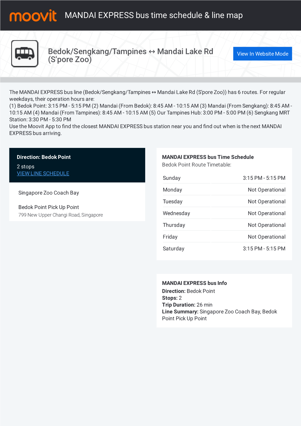 MANDAI EXPRESS Bus Time Schedule & Line Route