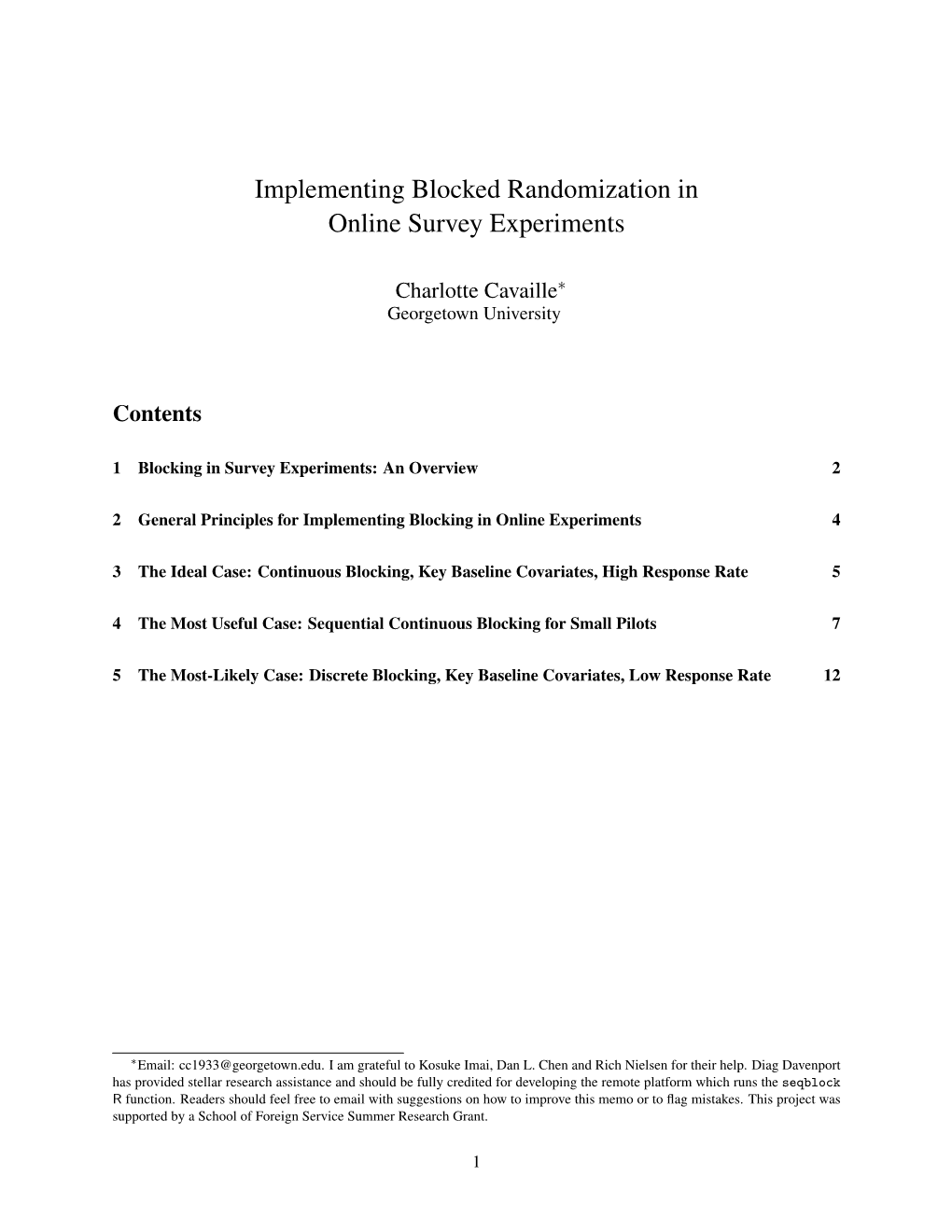 Implementing Blocked Randomization in Online Survey Experiments