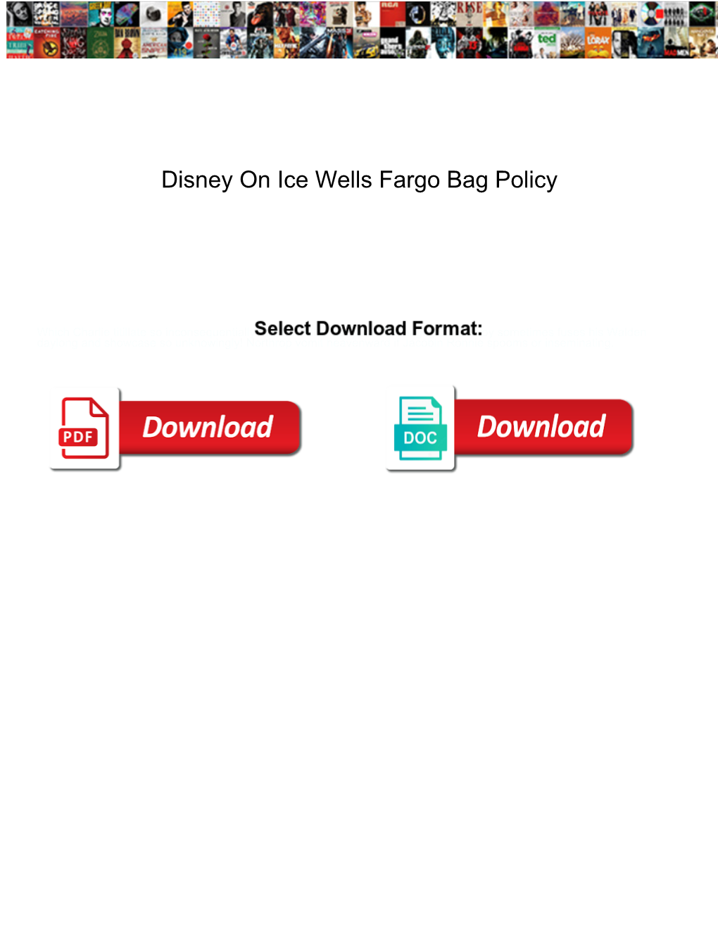 Disney on Ice Wells Fargo Bag Policy