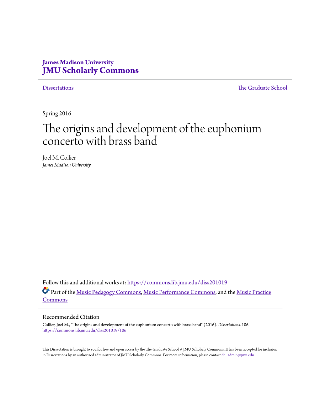 The Origins and Development of the Euphonium Concerto with Brass Band Joel M