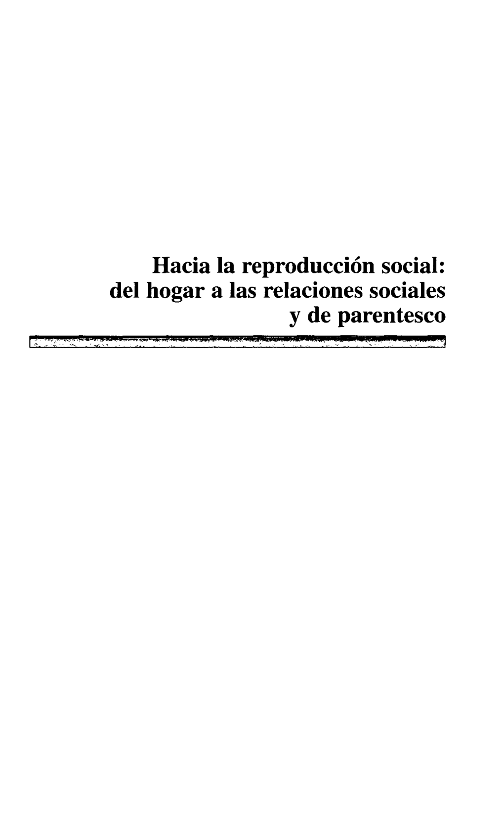 Del Hogar a Las Relaciones Sociales Y De Parentesco