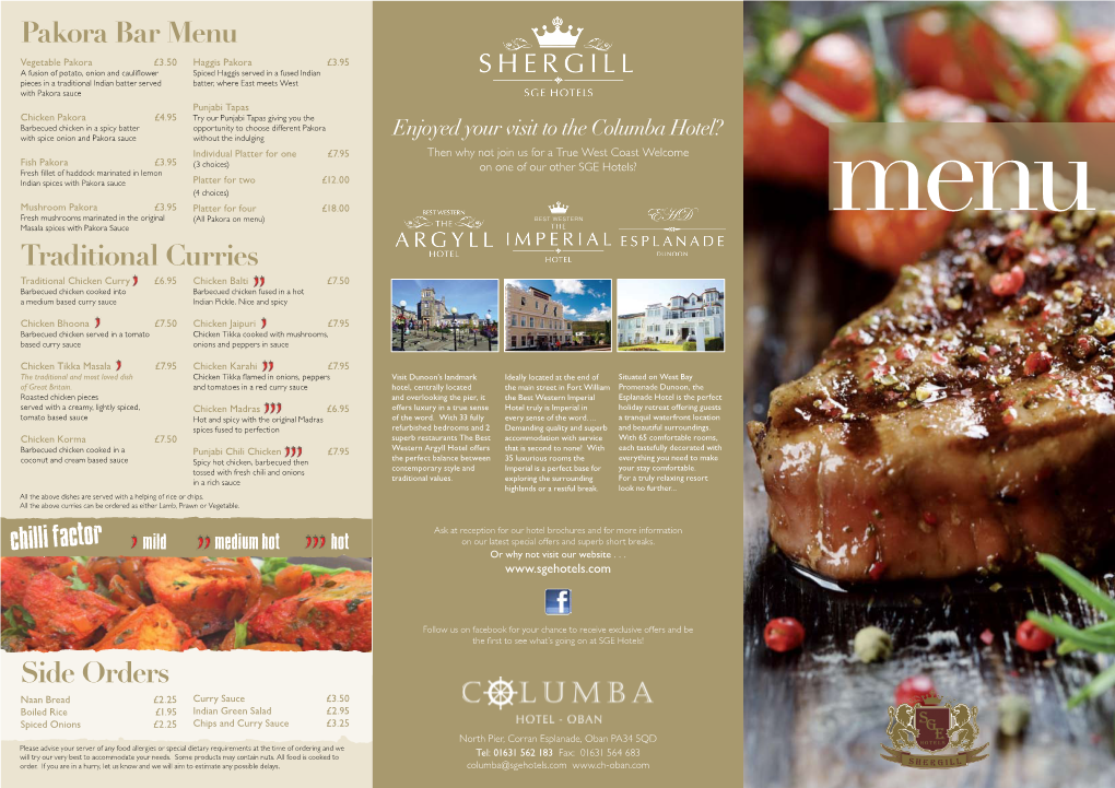 Sample Restaurant Menu