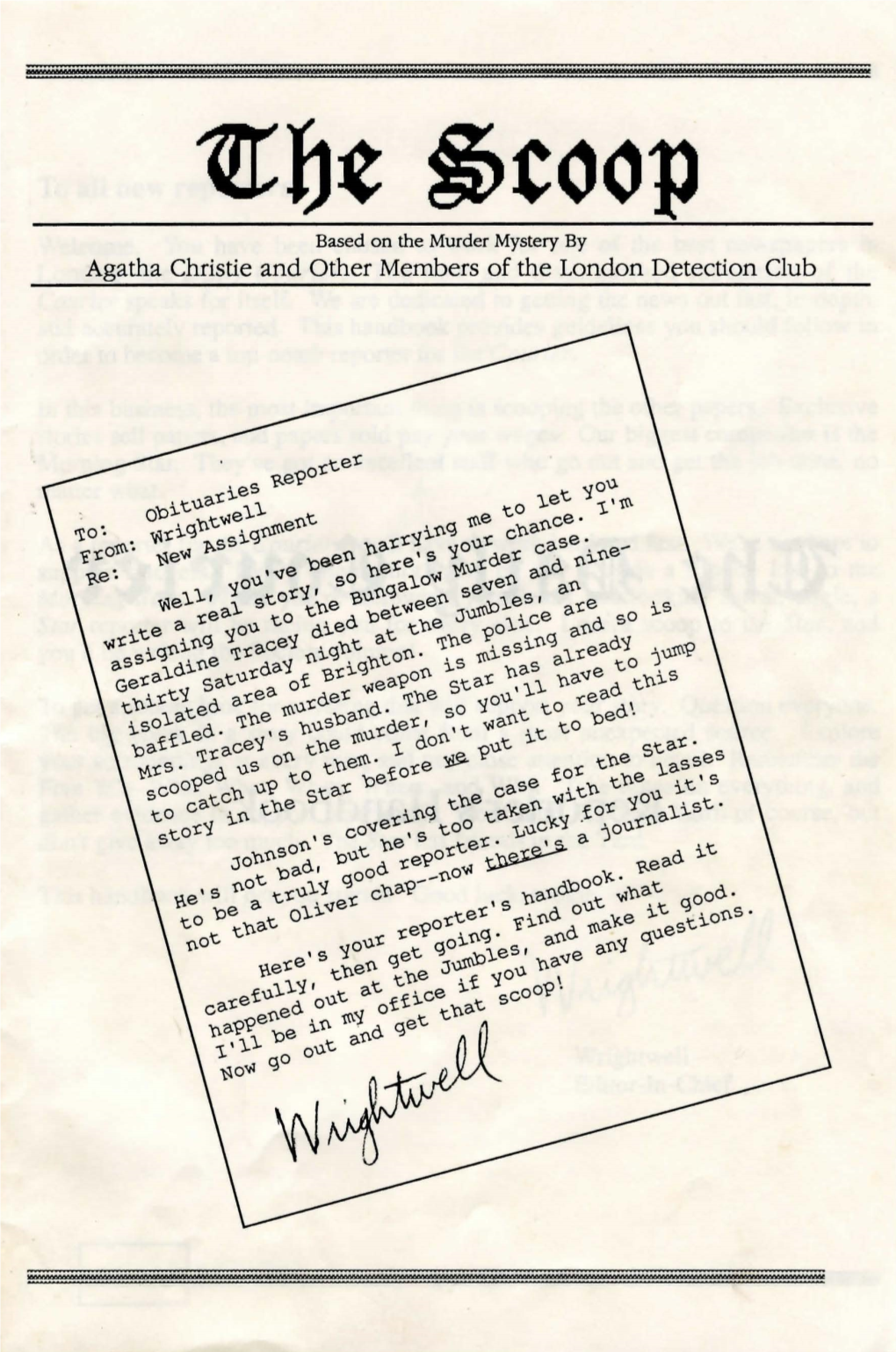 Agatha Christie and Other Members of the London Detection Club Reporter's Handbook to All New Reporters