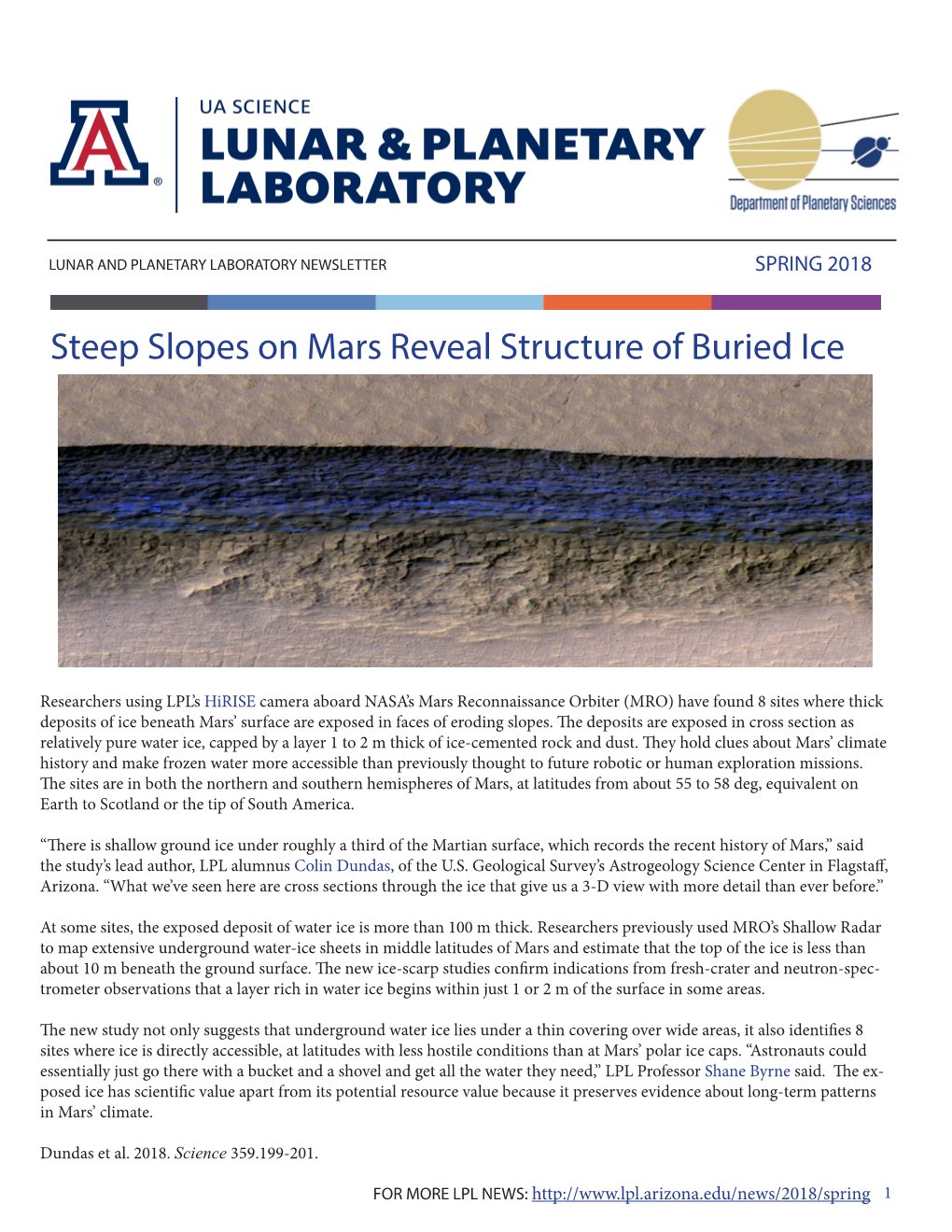 Steep Slopes on Mars Reveal Structure of Buried