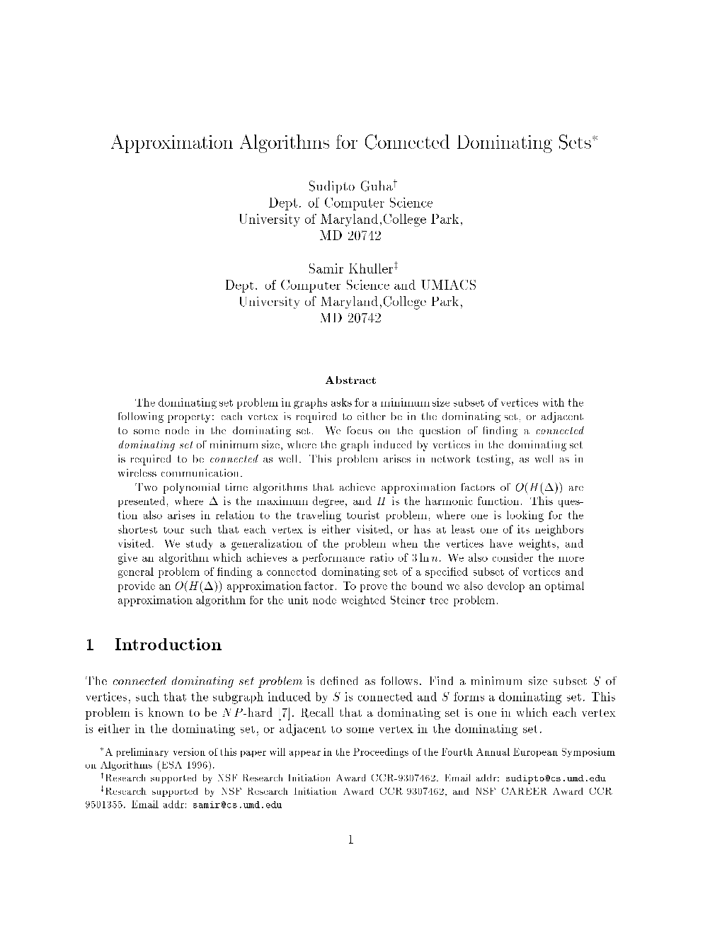 Approximation Algorithms for Connected Dominating Sets