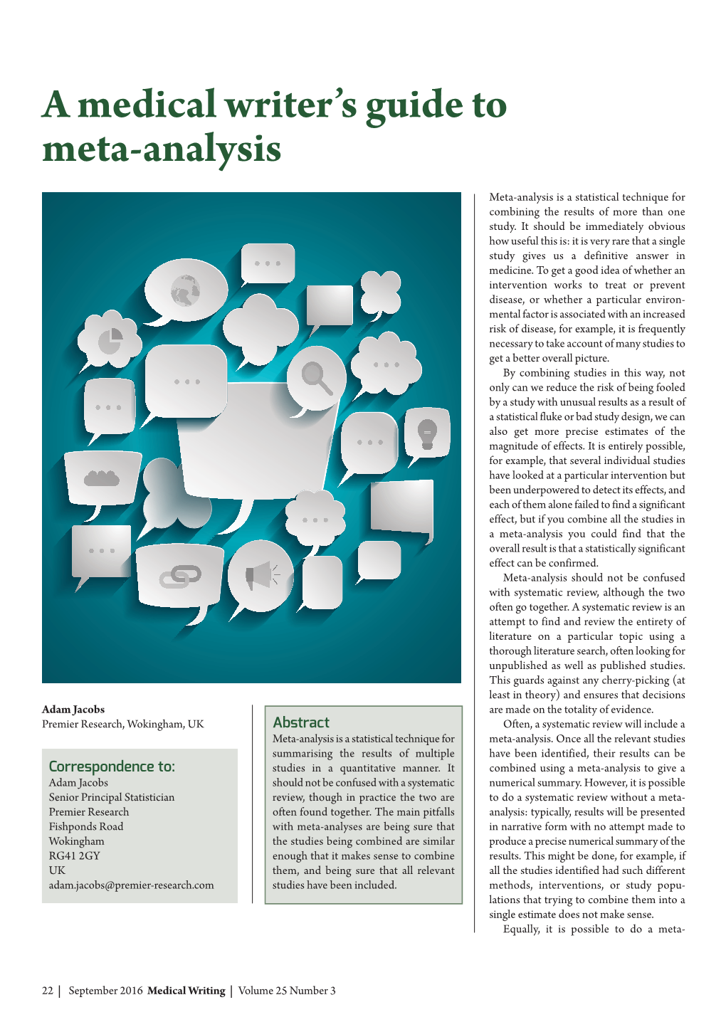 A Medical Writer's Guide to Meta-Analysis