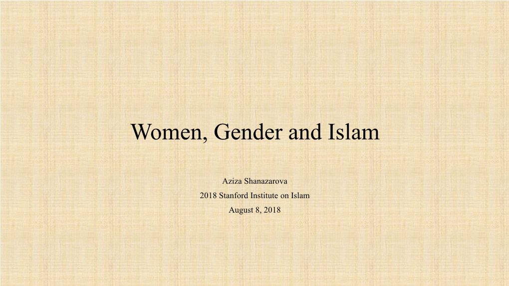 Women and Gender in Islam, Leila Ahmed Argues