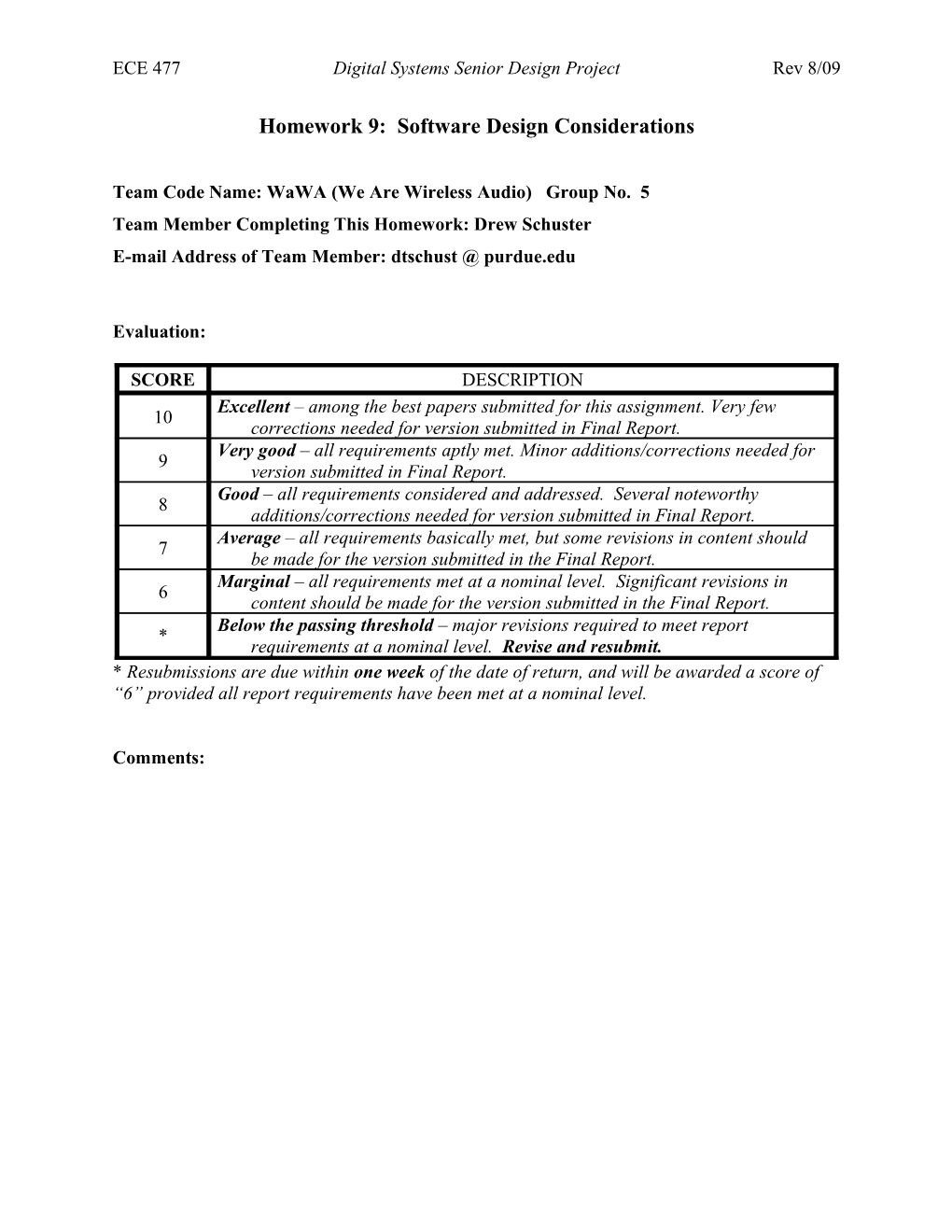 ECE 477 Digital Systems Senior Design Project Rev 8/09 s12