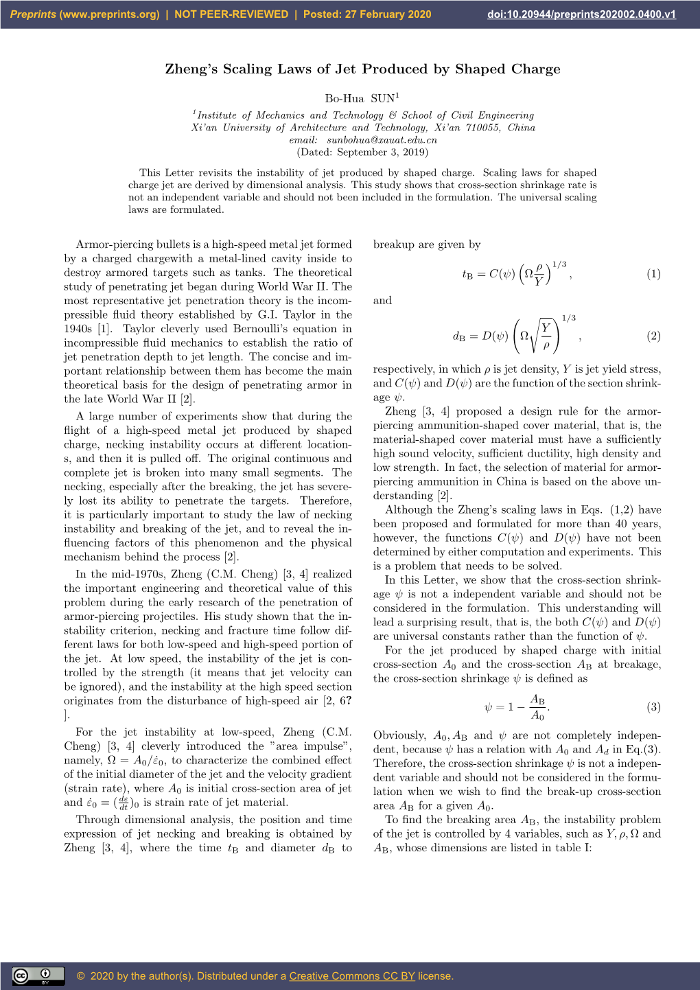 Zheng's Scaling Laws of Jet Produced by Shaped Charge