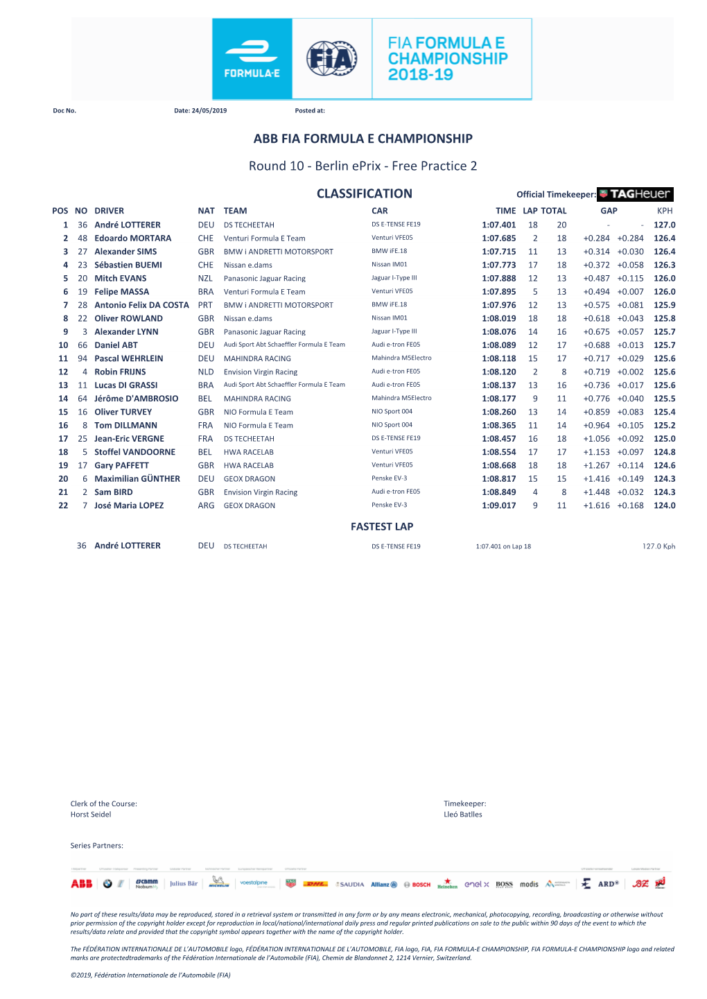 Berlin Eprix - Free Practice 2