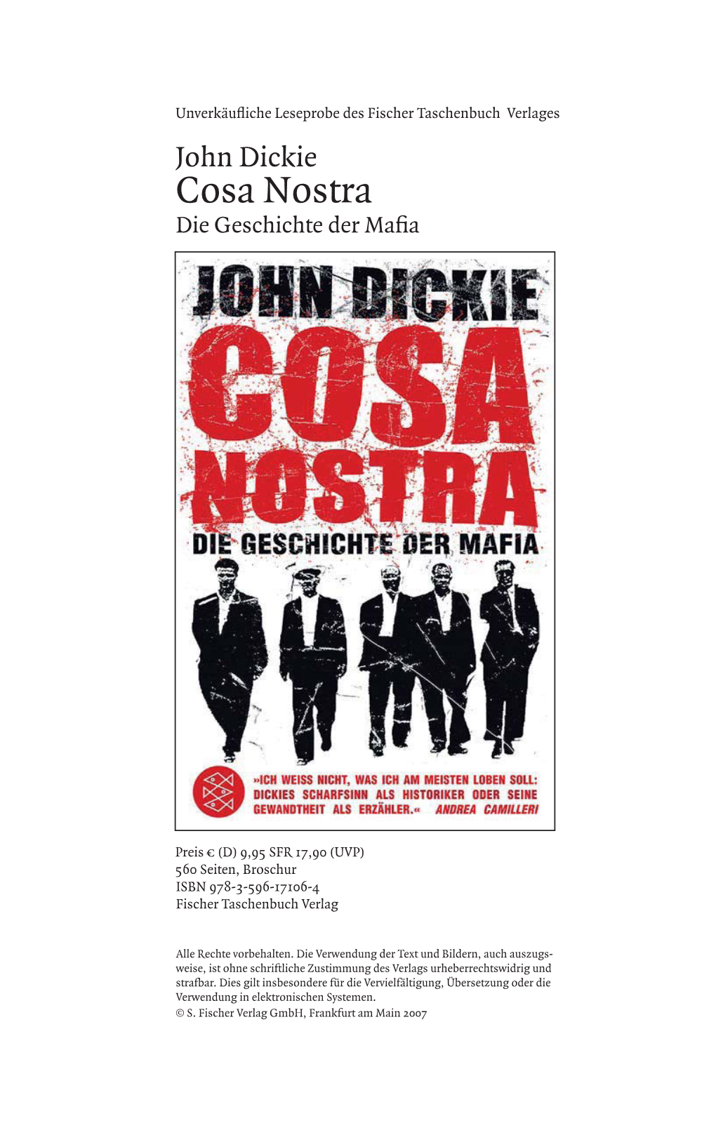 Cosa Nostra Die Geschichte Der Maﬁ A