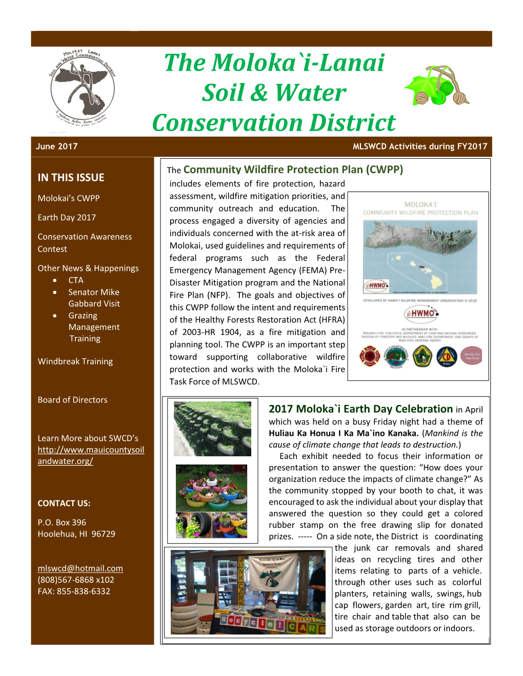 The Moloka`I-Lanai Soil & Water Conservation District