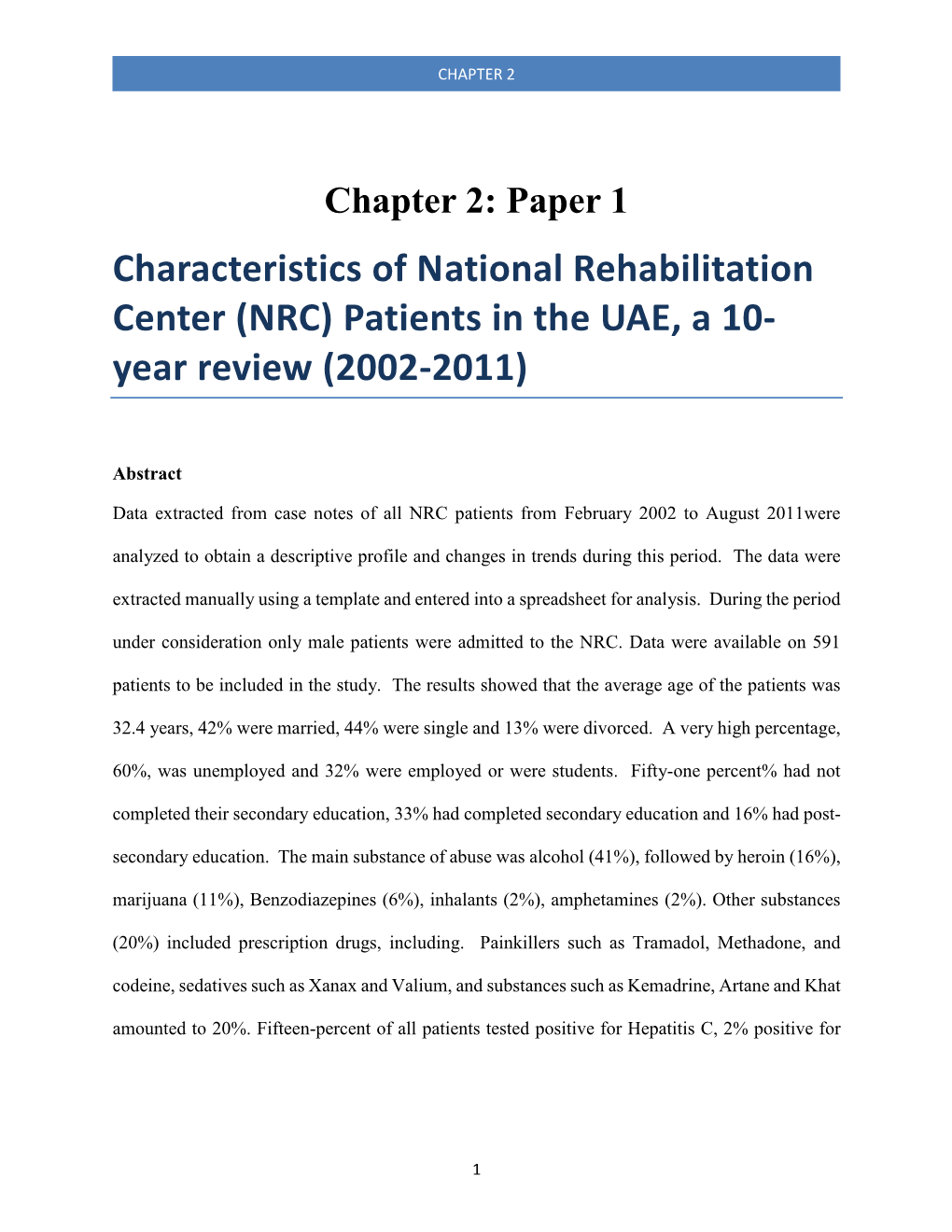 NRC) Patients in the UAE, a 10- Year Review (2002-2011