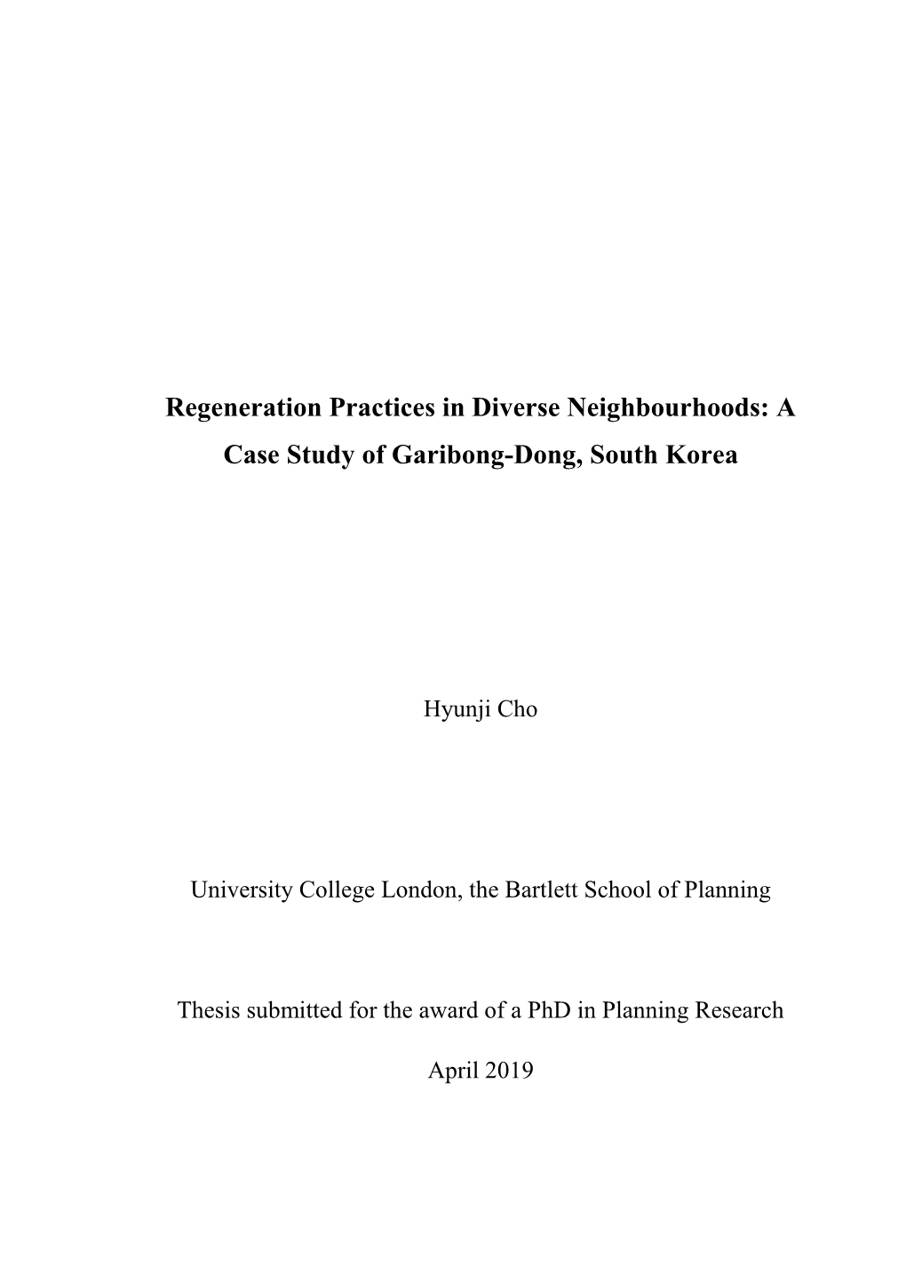 A Case Study of Garibong-Dong, South Korea