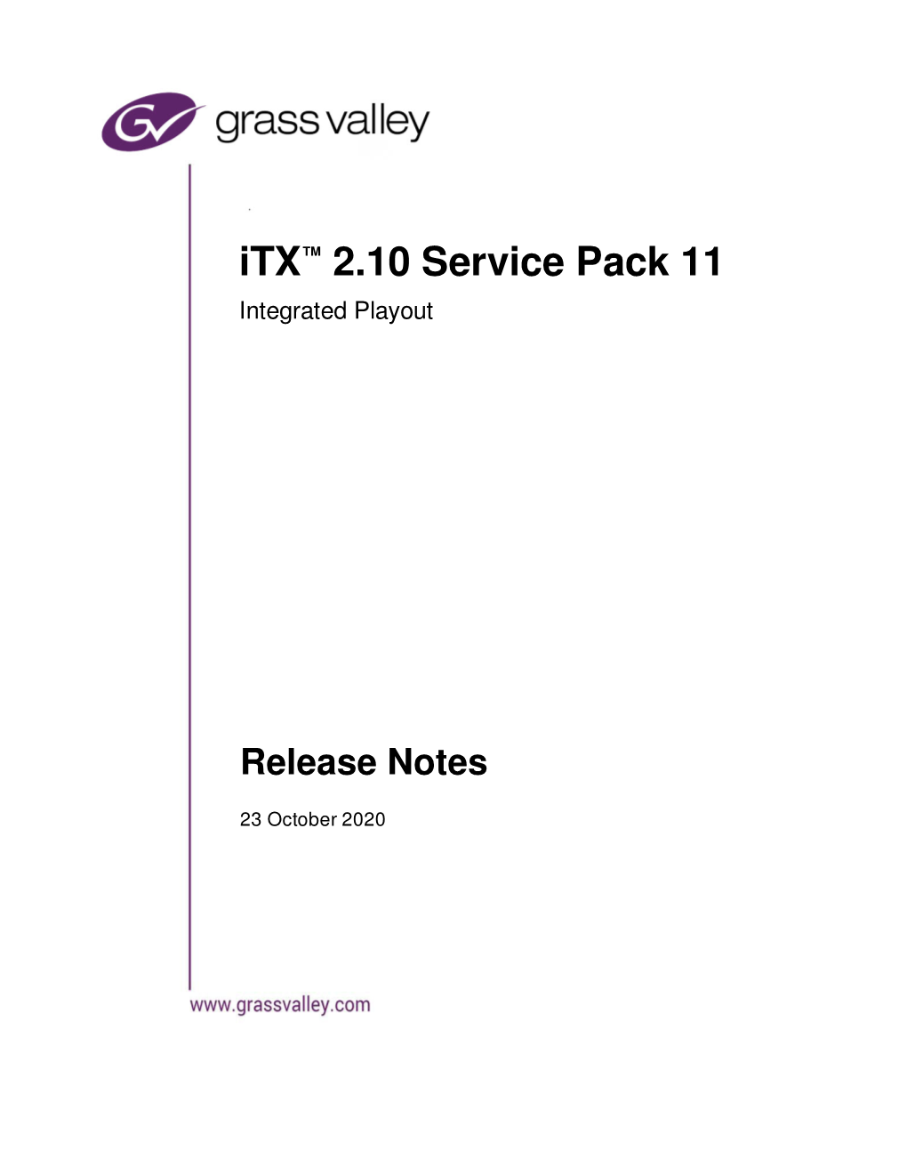 Itx Release Notes 2.10 SP11