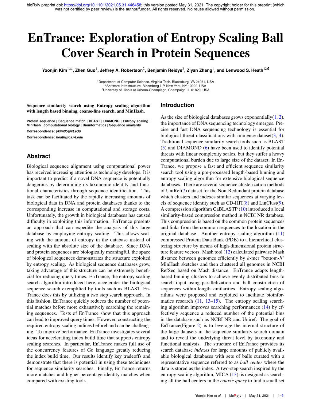 Exploration of Entropy Scaling Ball Cover Search in Protein Sequences