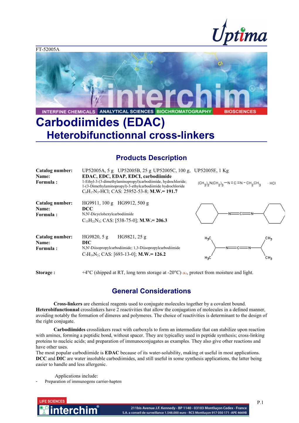 EDAC) Heterobifunctionnal Cross-Linkers